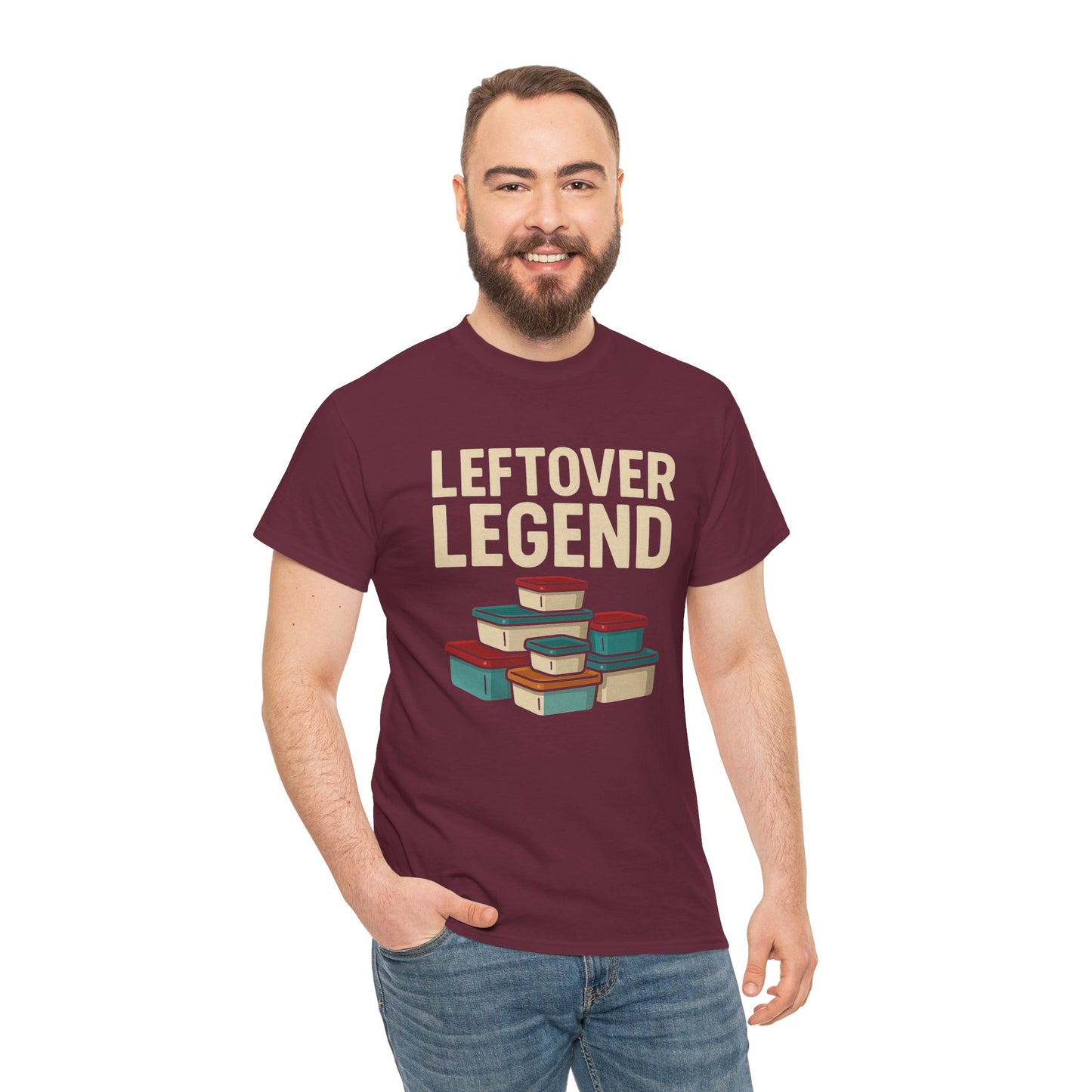 Leftover Legend Unisex Heavy Cotton Tee - Fun Foodie Shirt, Perfect for Meal Prep Lovers, Great Gift for Foodies, Casual Wear, Kitchen Humor