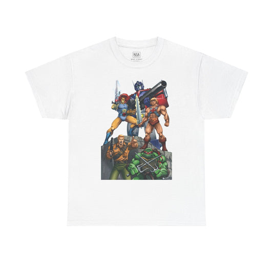 Vintage 80s Action Heroes Unisex Heavy Cotton Tee