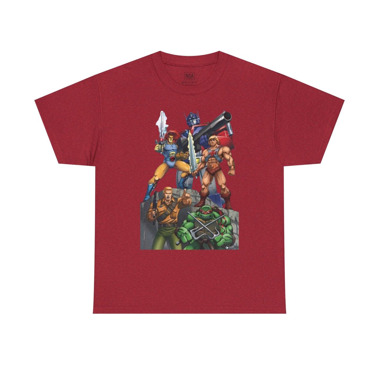 Vintage 80s Action Heroes Unisex Heavy Cotton Tee