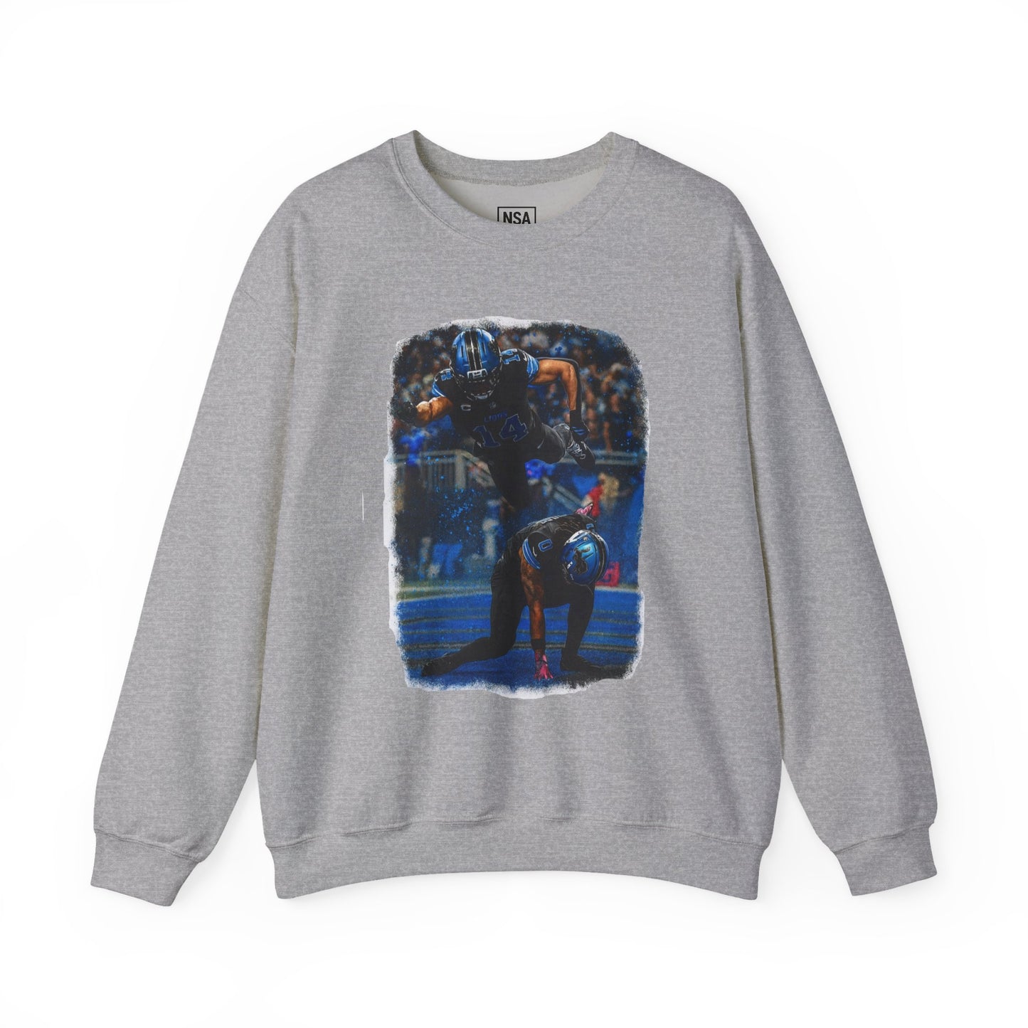Football Tackle Crewneck Sweatshirt — Vintage Game Action Graphic