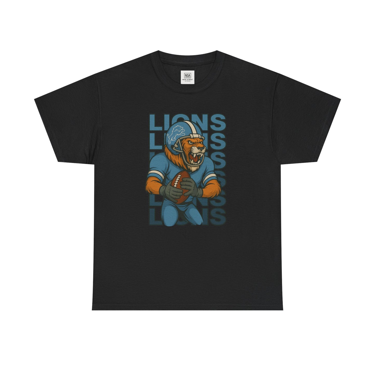 Lions Football Unisex Heavy Cotton Tee - Bold Graphic Tee for Fans