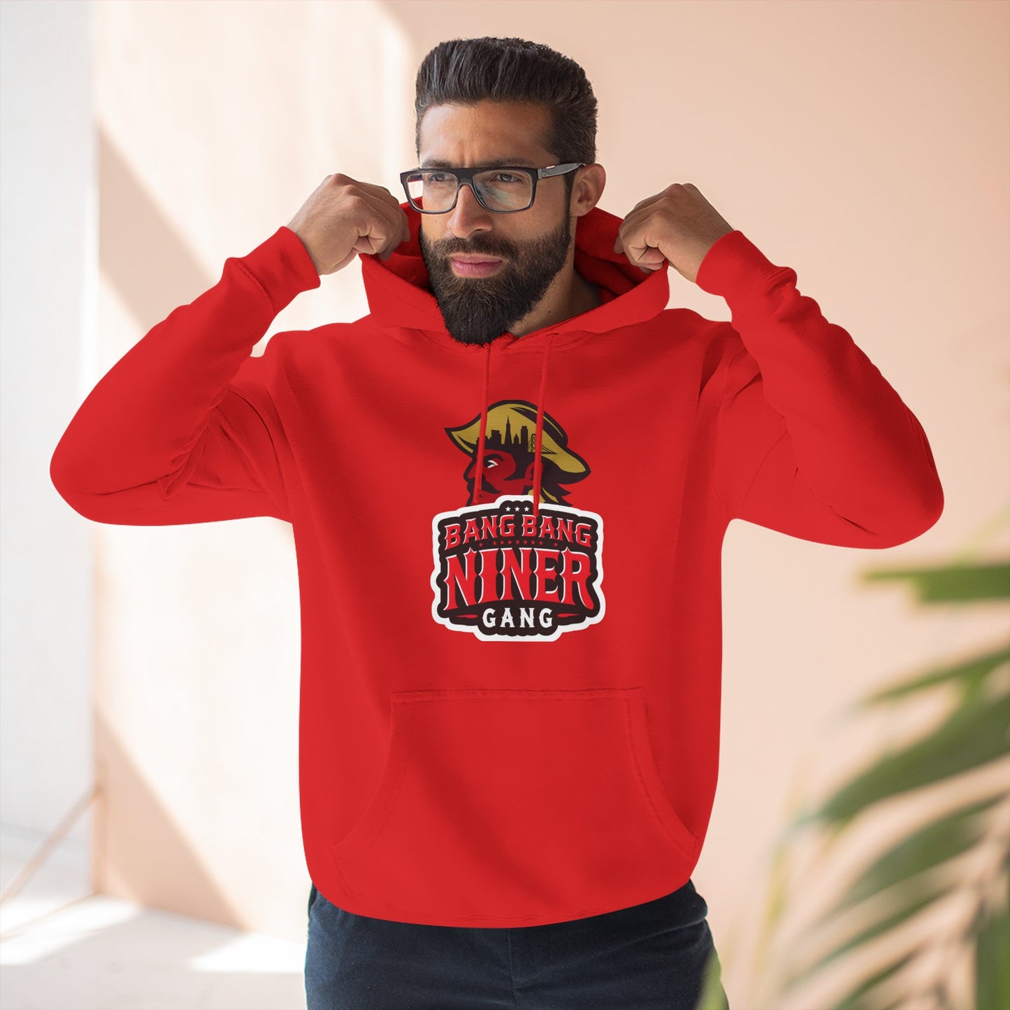 Niner Gang Logo Hoodie — 'Bang Bang Niner' Fleece Pullover