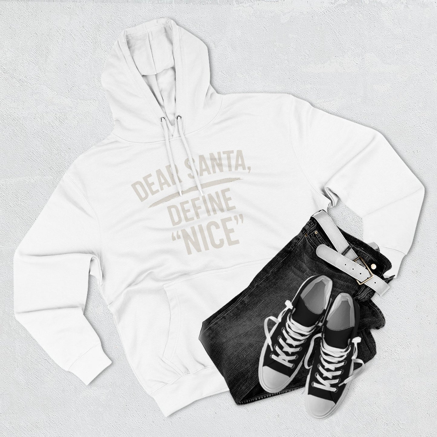 Holiday Humor Fleece Hoodie - 'Dear Santa, Define Nice