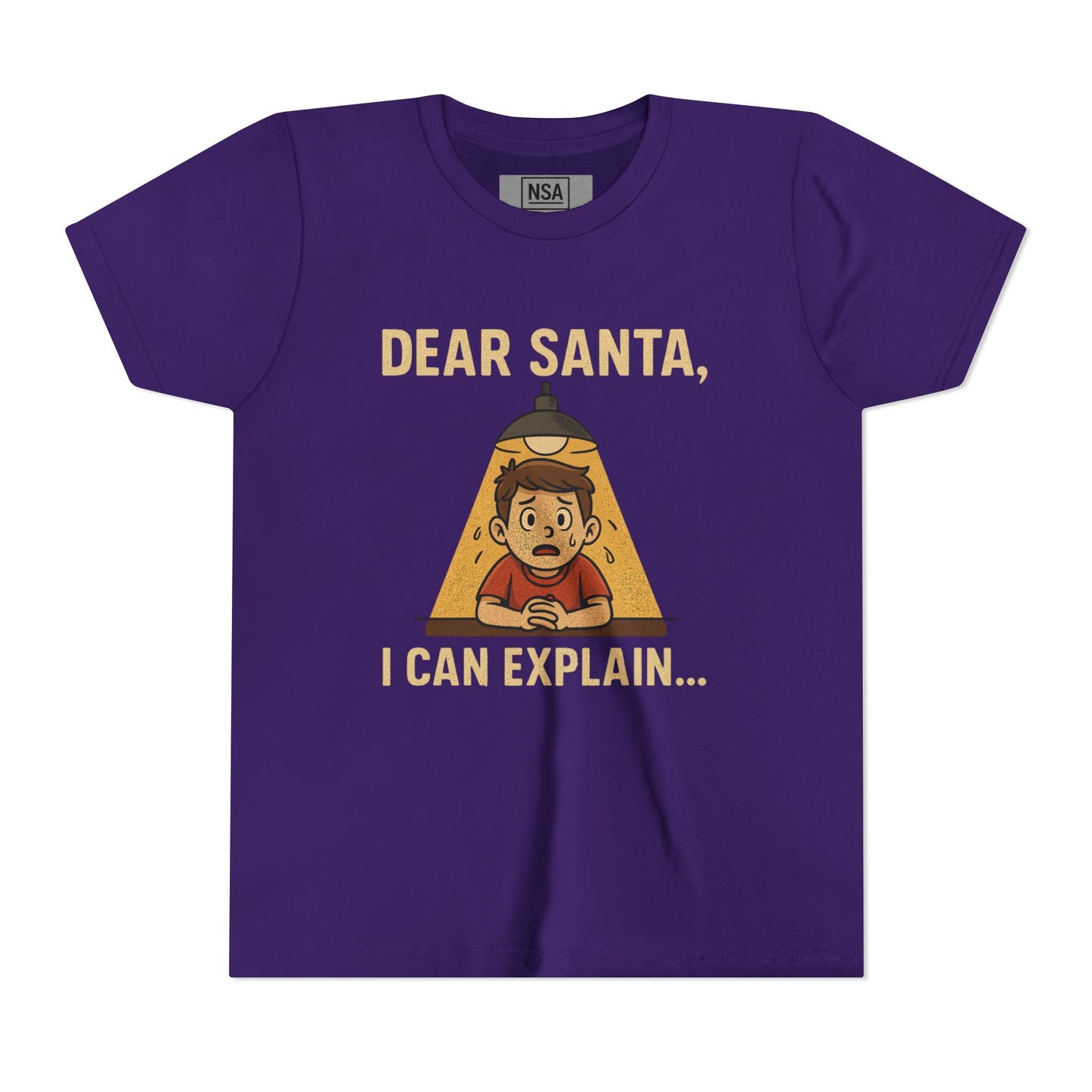 Youth Short Sleeve Tee - "Santa, I can Explain"