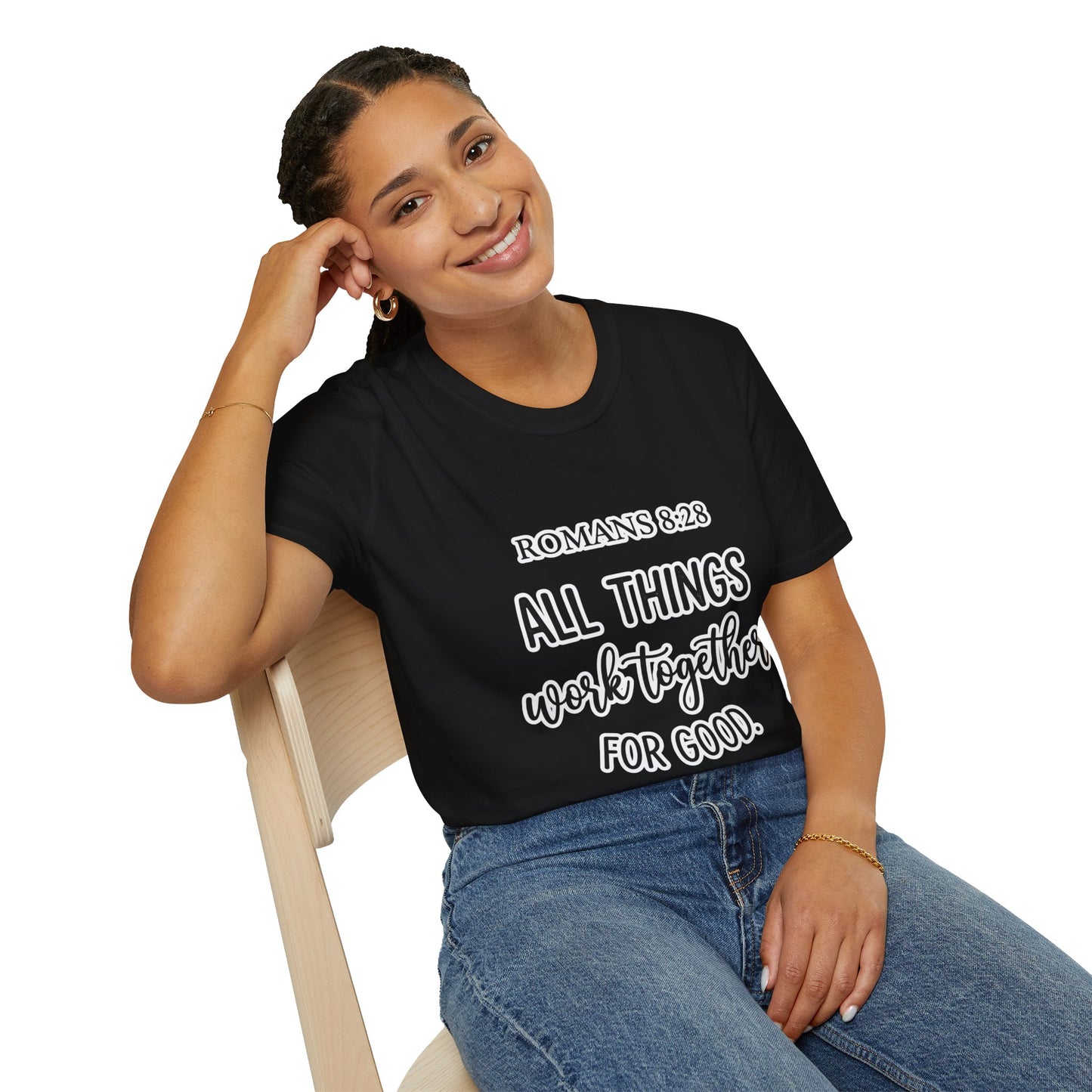 Romans 8:28 "All Things Work Together" T-Shirt