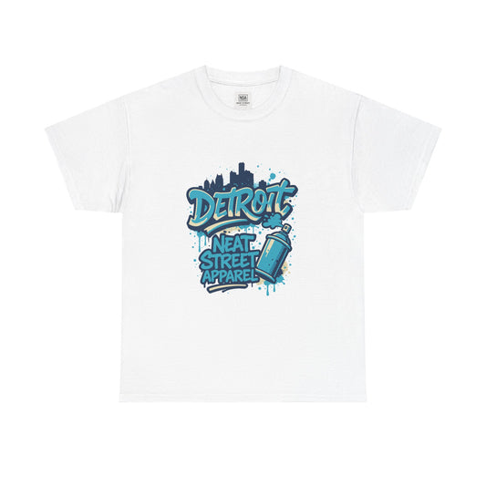 Detroit Street Art Unisex Heavy Cotton Tee - Urban Style Graphic T-Shirt