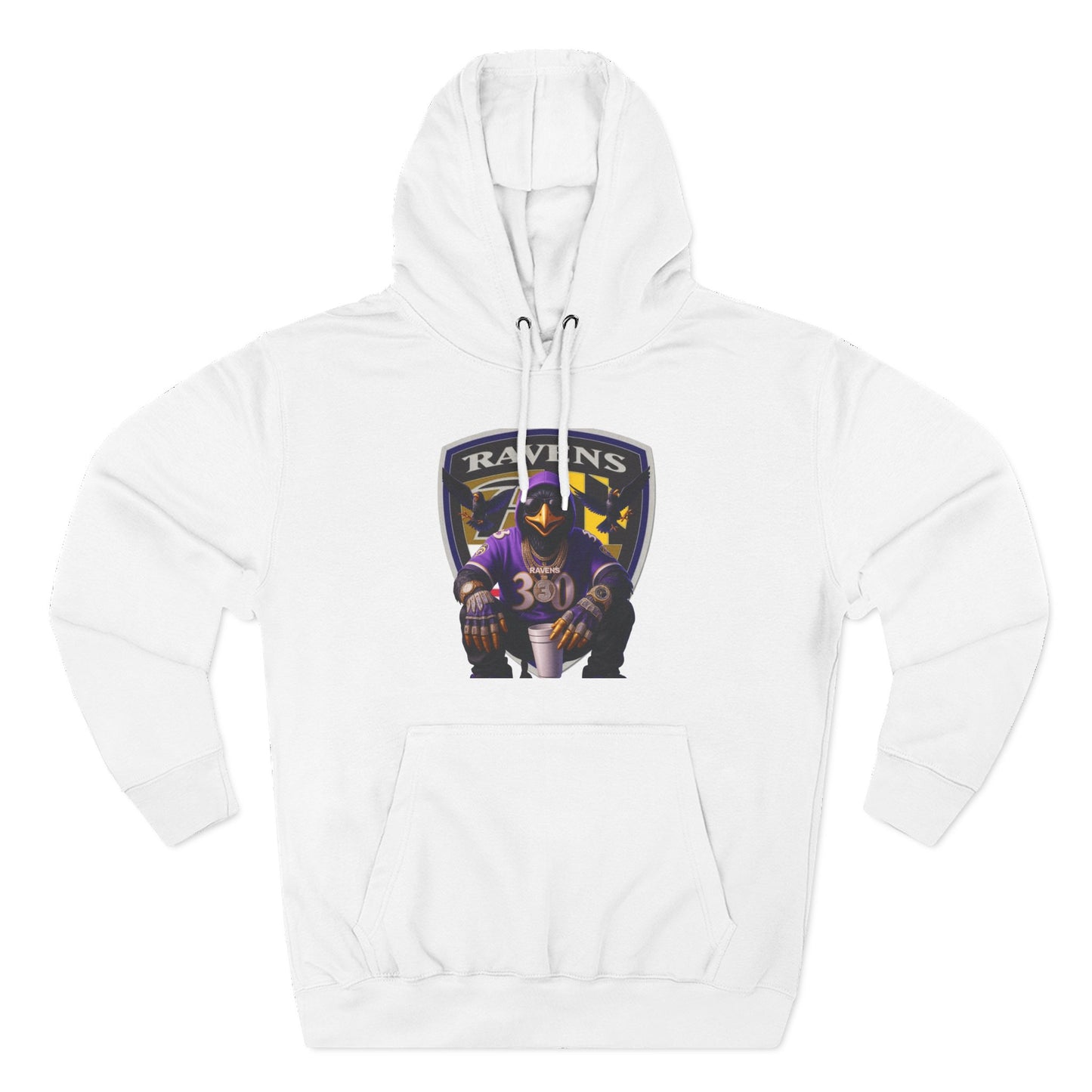 Ravens Three-Panel Fleece Hoodie