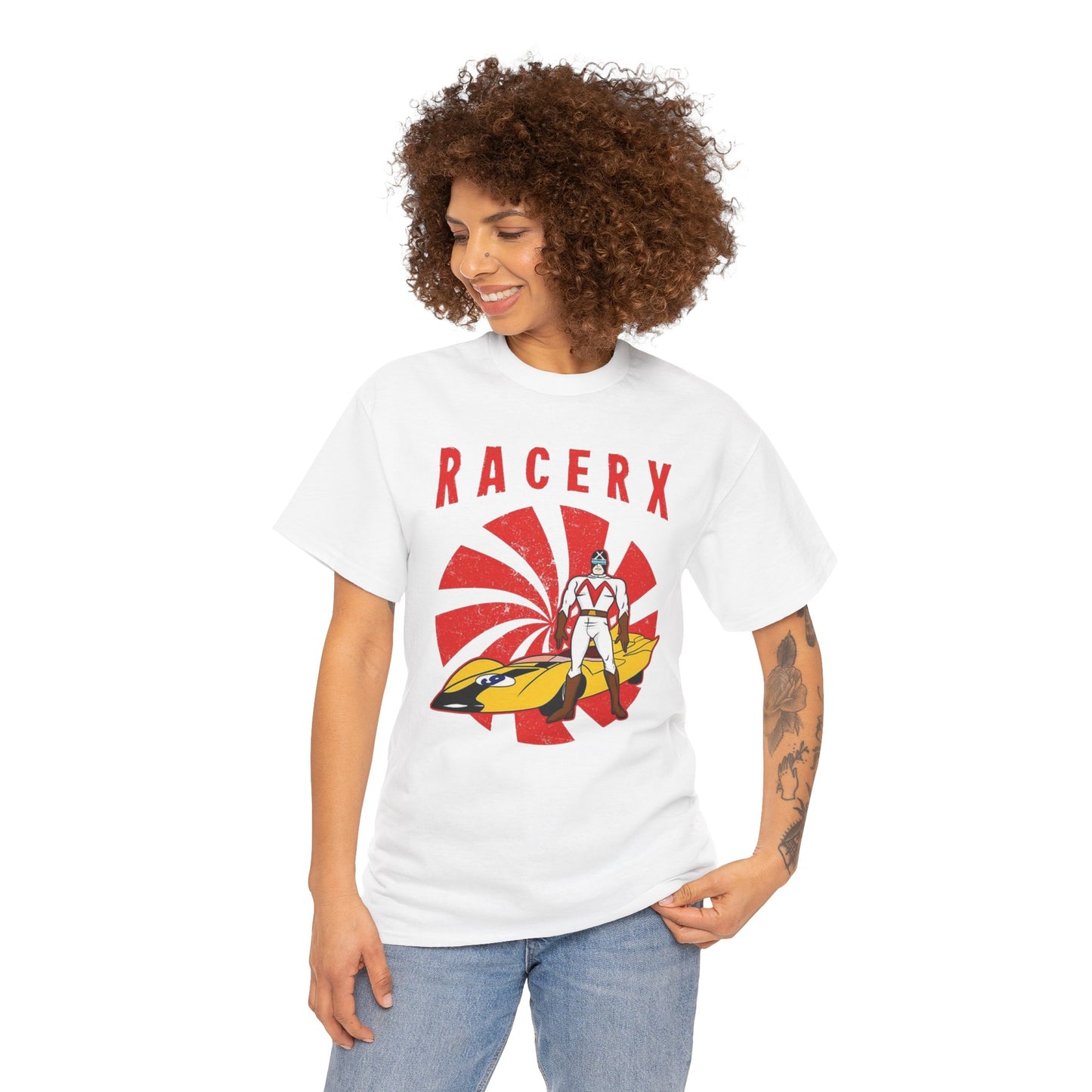 Retro Racerx Unisex Heavy Cotton Tee - Vintage Style Shirt