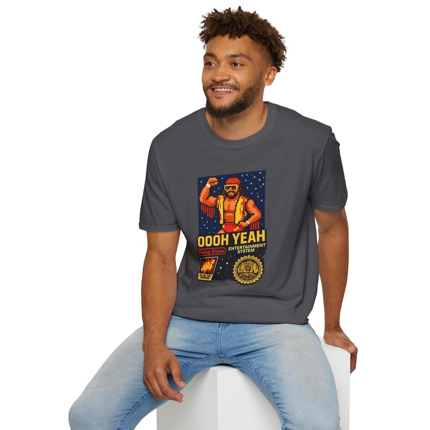 Retro Macho Man Pixel T-Shirt