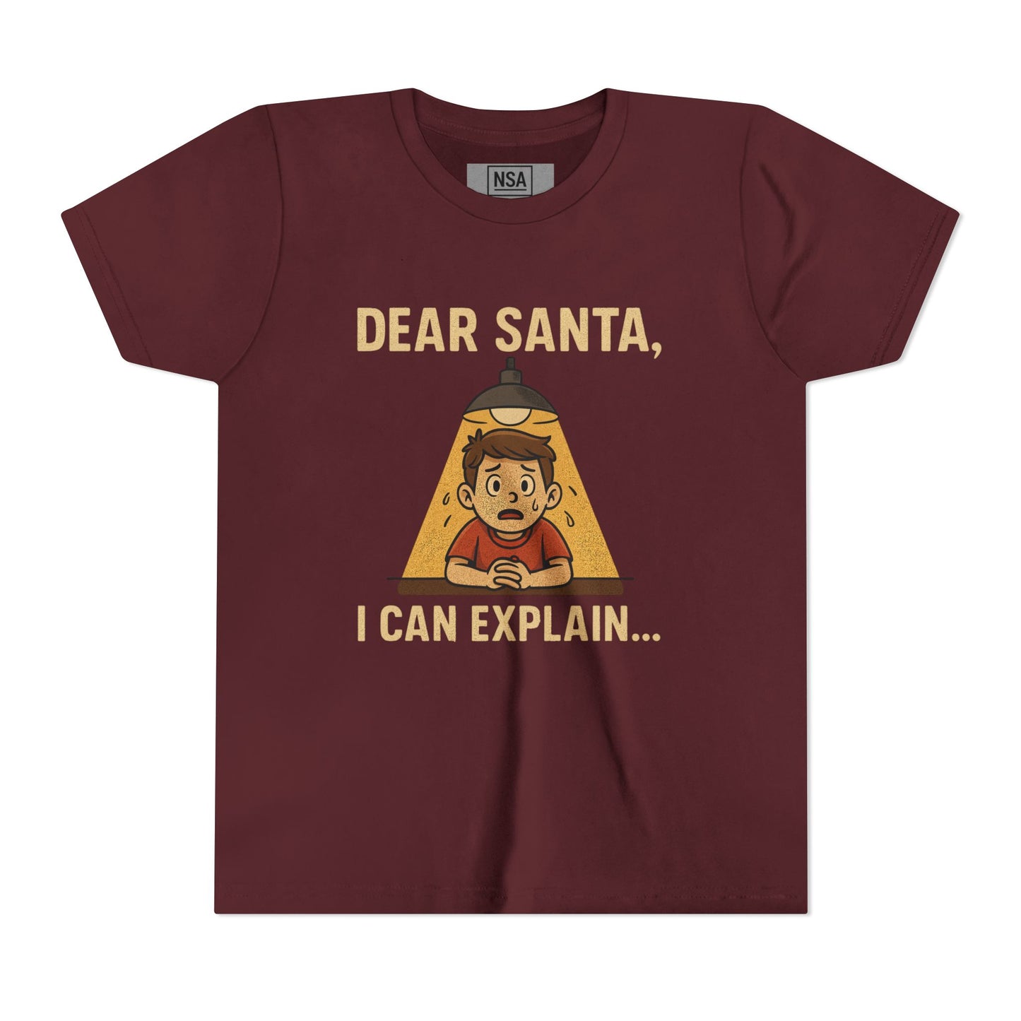 Youth Short Sleeve Tee - "Santa, I can Explain"
