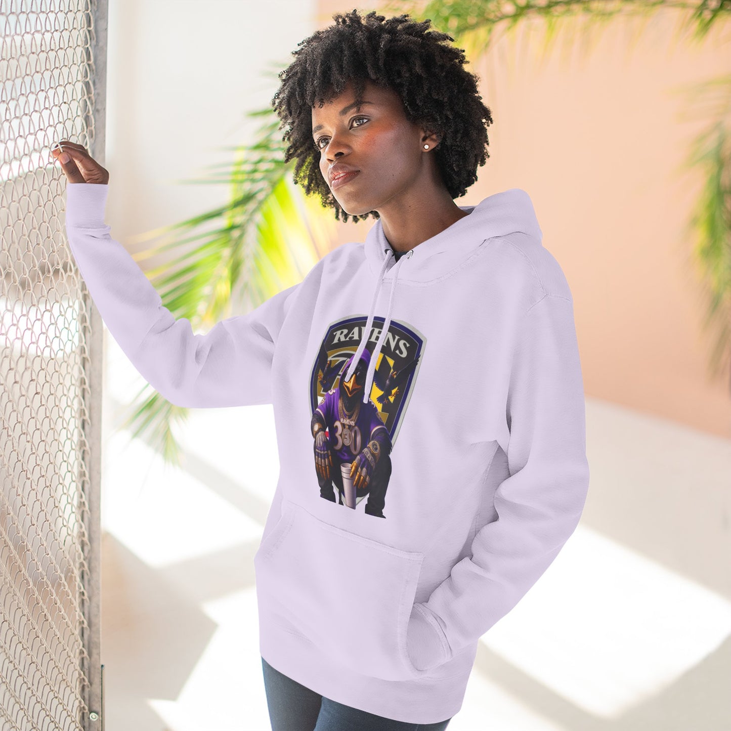 Ravens Three-Panel Fleece Hoodie