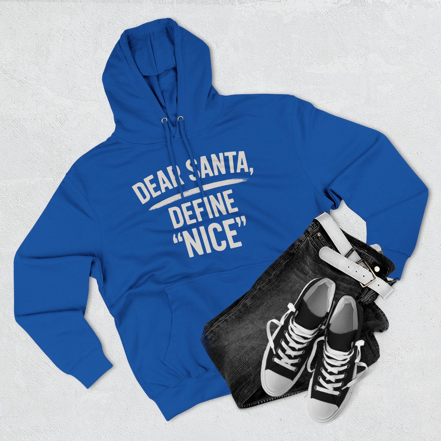 Holiday Humor Fleece Hoodie - 'Dear Santa, Define Nice