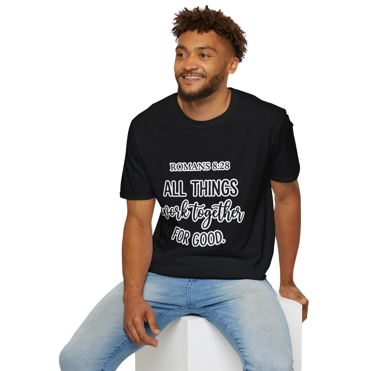 Romans 8:28 "All Things Work Together" T-Shirt