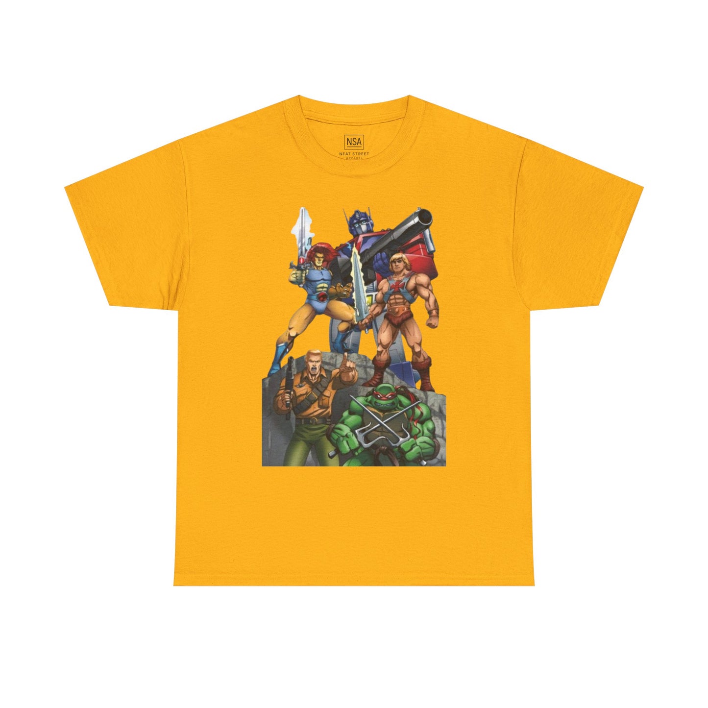Vintage 80s Action Heroes Unisex Heavy Cotton Tee