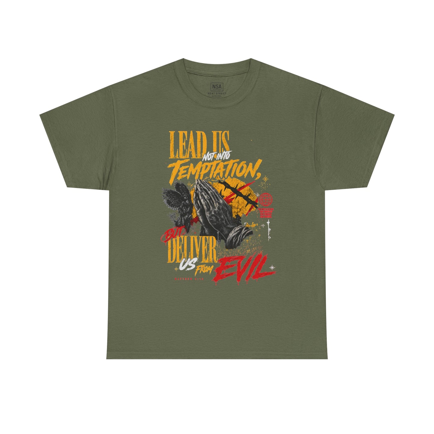 "Lead Us Not Into Temptation, Deliver Us From Evil" Graphic T-Shirt