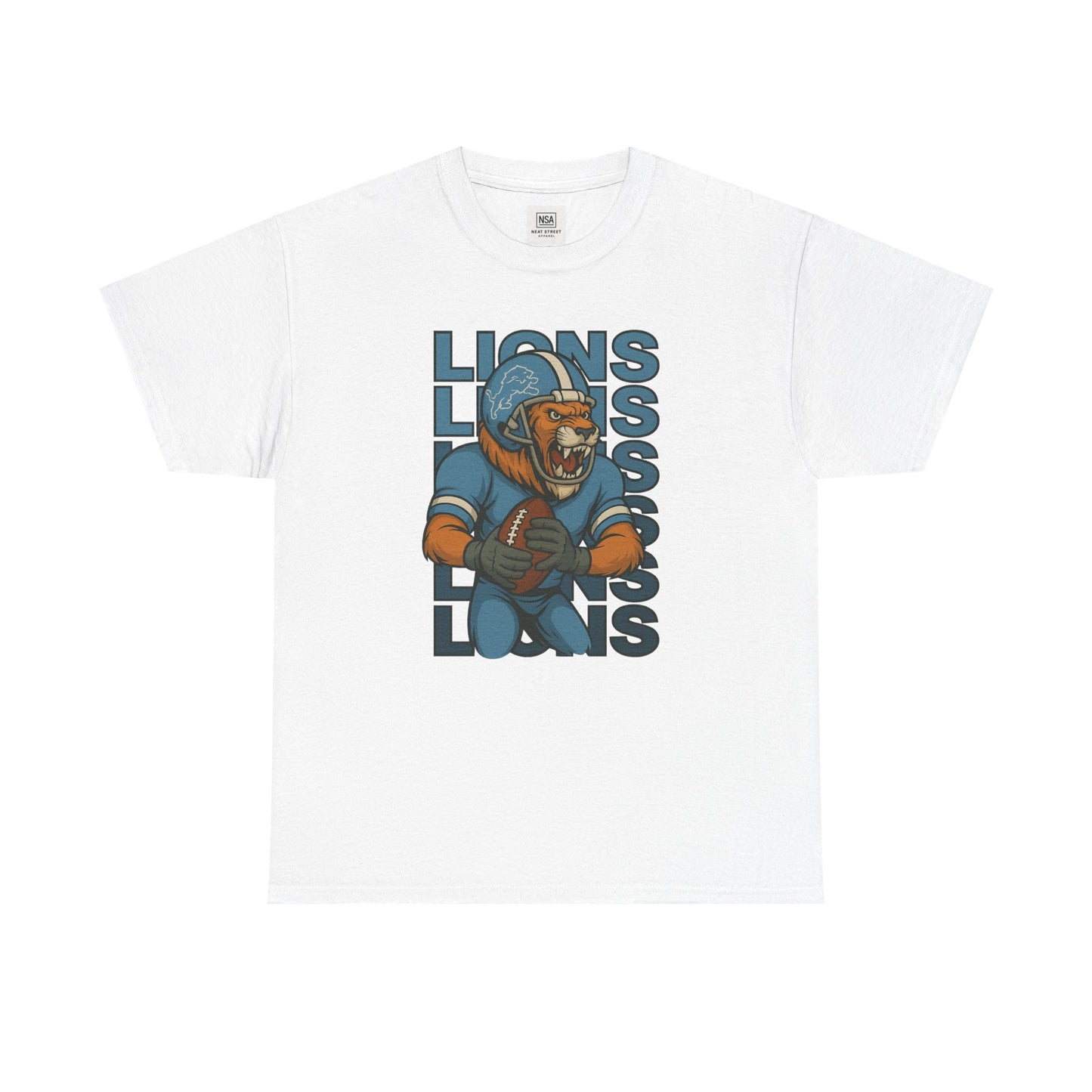 Lions Football Unisex Heavy Cotton Tee - Bold Graphic Tee for Fans