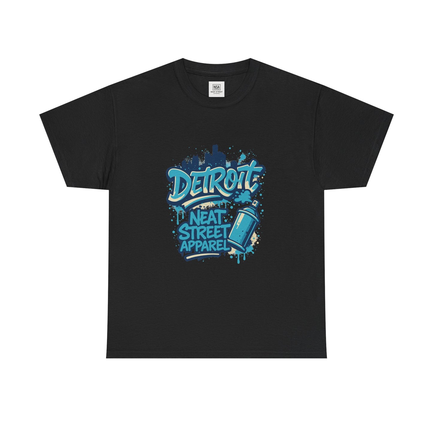 Detroit Street Art Unisex Heavy Cotton Tee - Urban Style Graphic T-Shirt