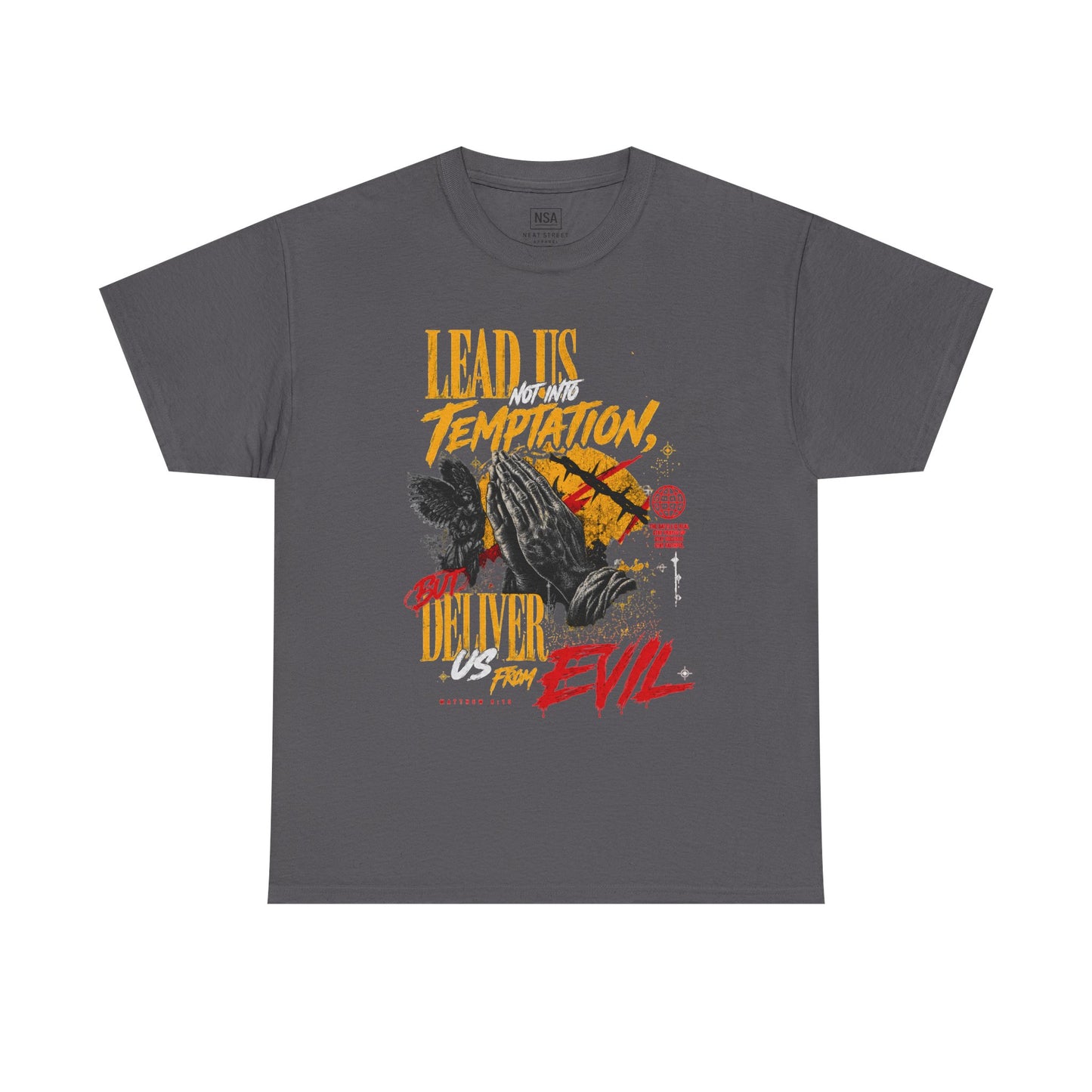 "Lead Us Not Into Temptation, Deliver Us From Evil" Graphic T-Shirt