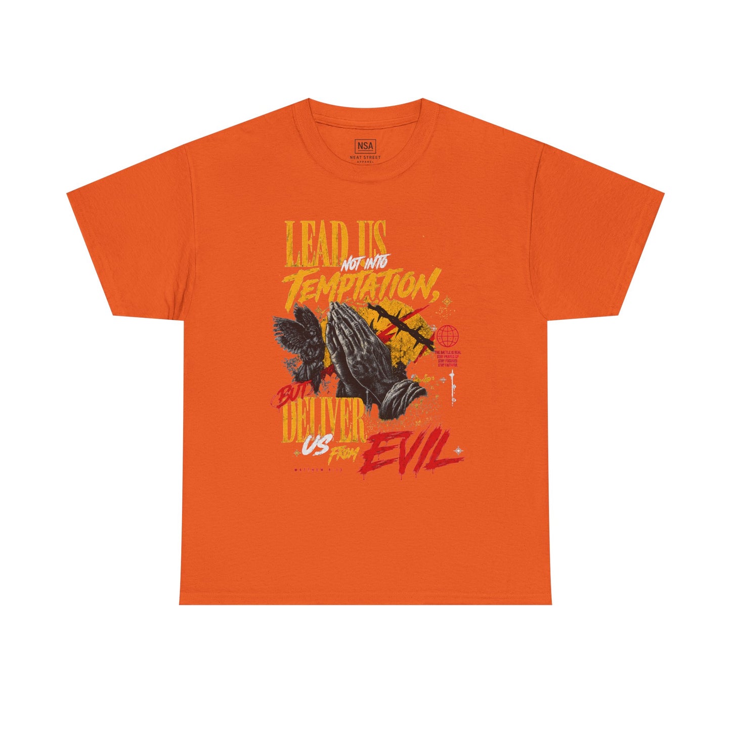 "Lead Us Not Into Temptation, Deliver Us From Evil" Graphic T-Shirt