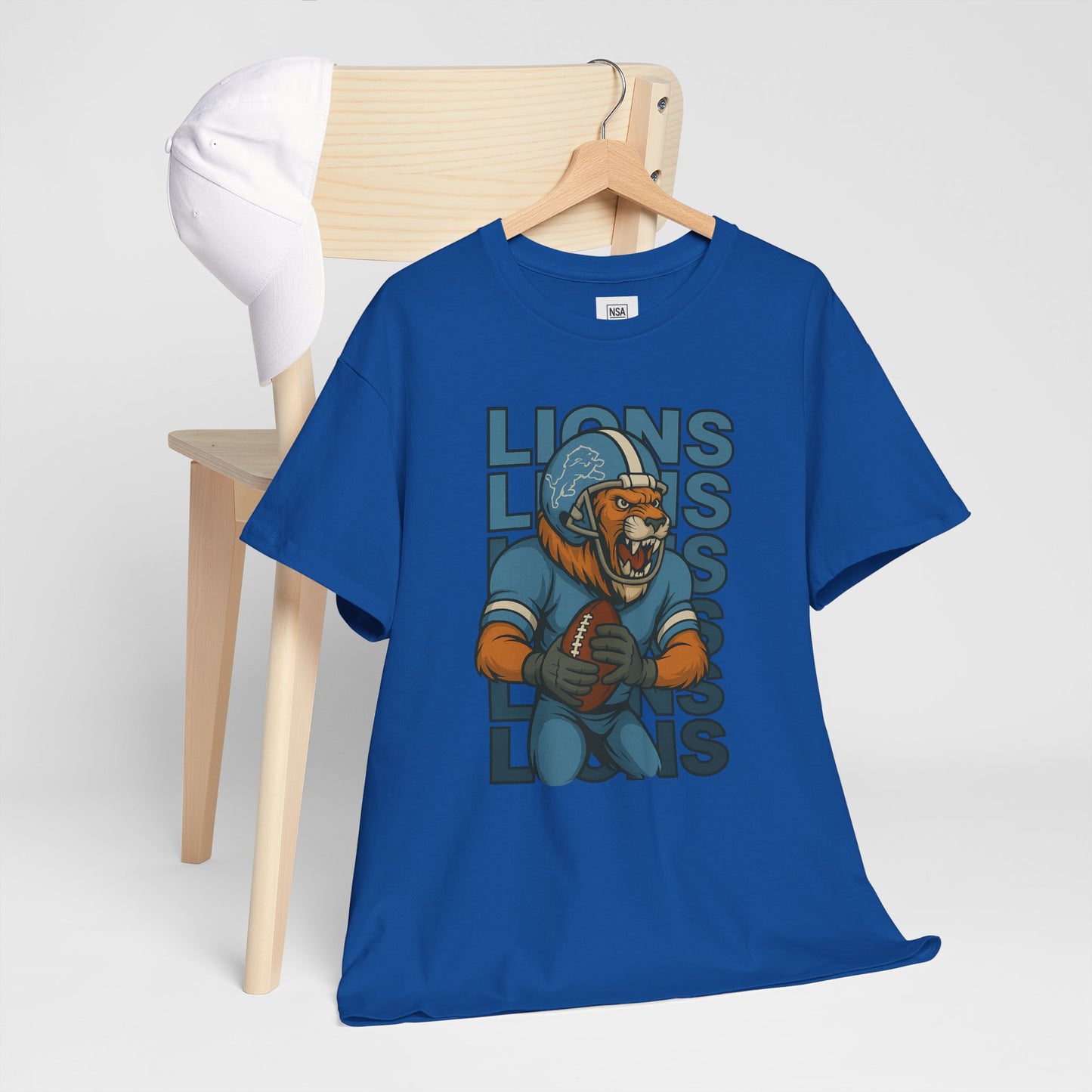 Lions Football Unisex Heavy Cotton Tee - Bold Graphic Tee for Fans
