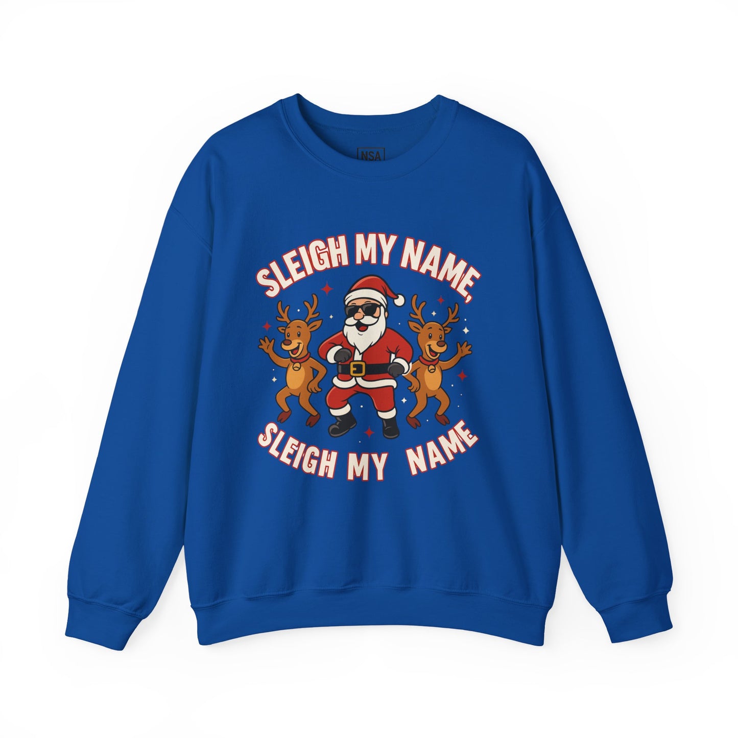 Santa Sleigh My Name Sweatshirt, Unisex Holiday Crewneck, Christmas Gift, Funny Sweatshirt, Cozy Winter Apparel