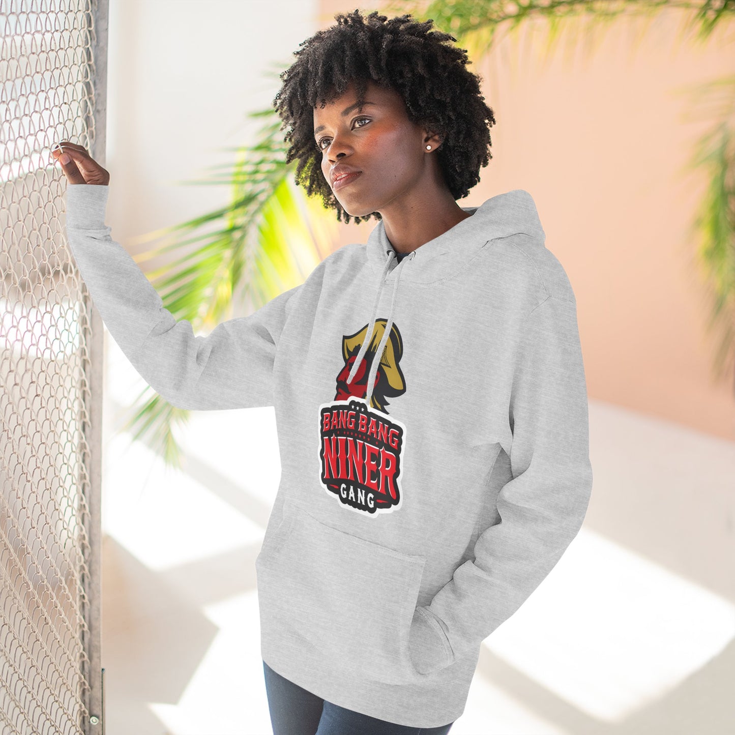 Niner Gang Logo Hoodie — 'Bang Bang Niner' Fleece Pullover