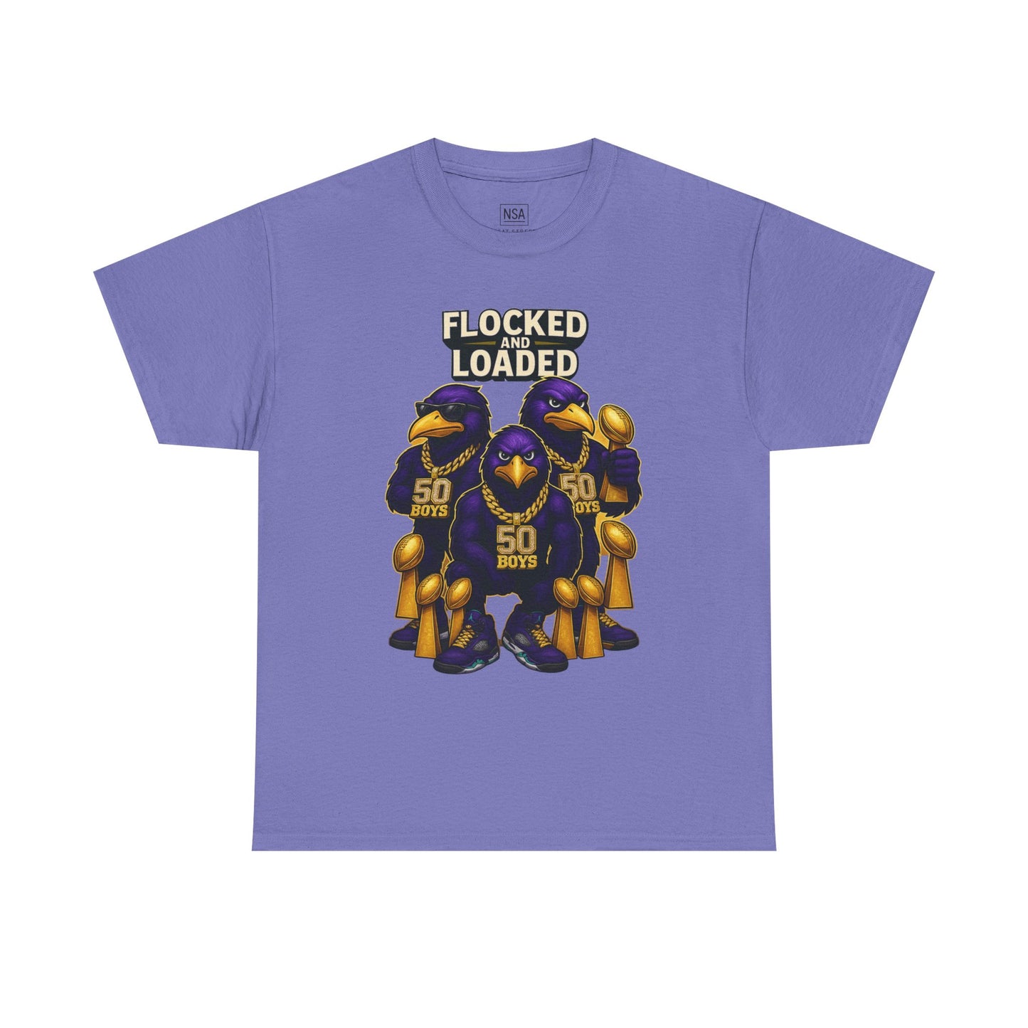 Detroit Ravens Flocked and Loaded Unisex Heavy Cotton Tee