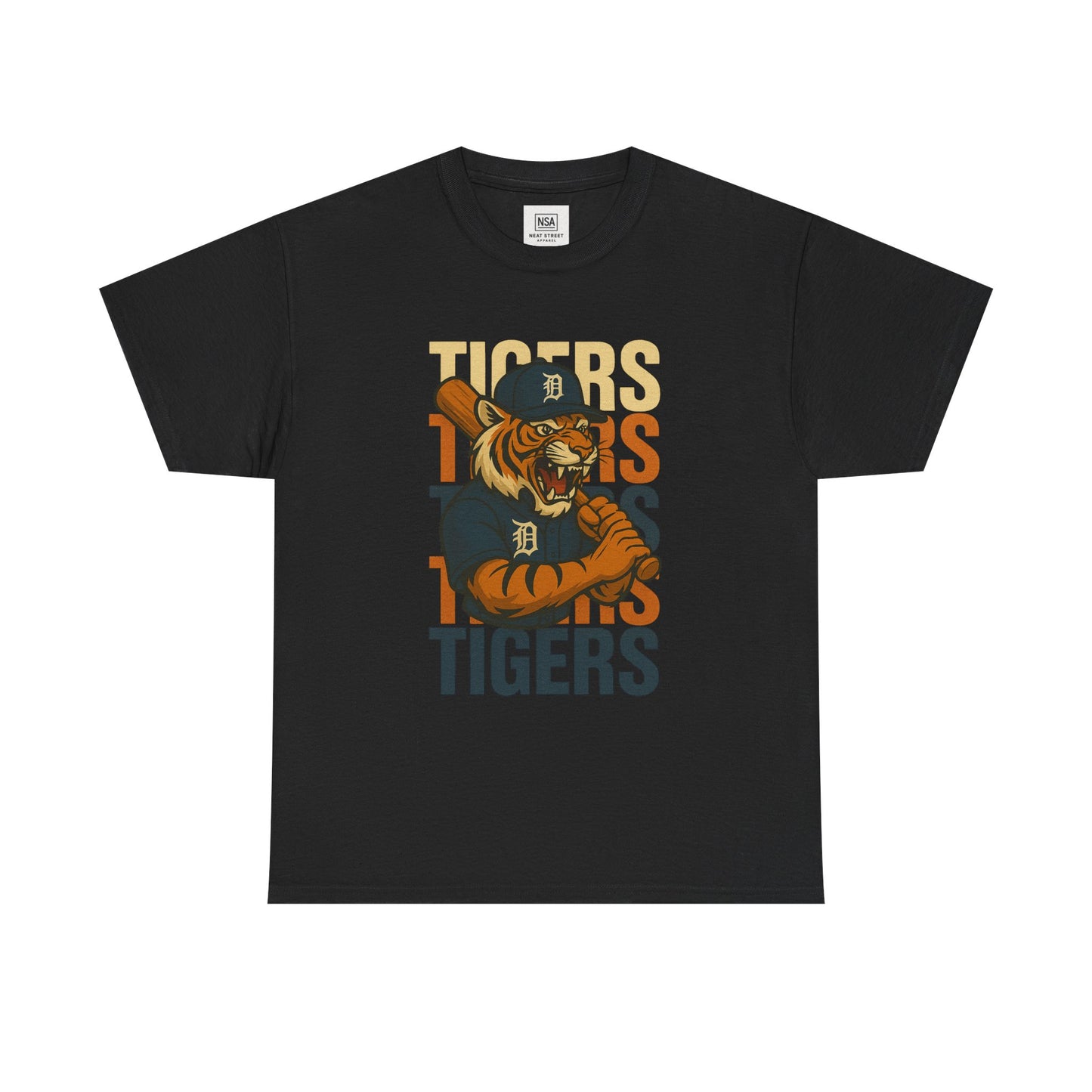 Vintage Tiger Graphic Unisex Heavy Cotton Tee - Perfect for Sports Fans