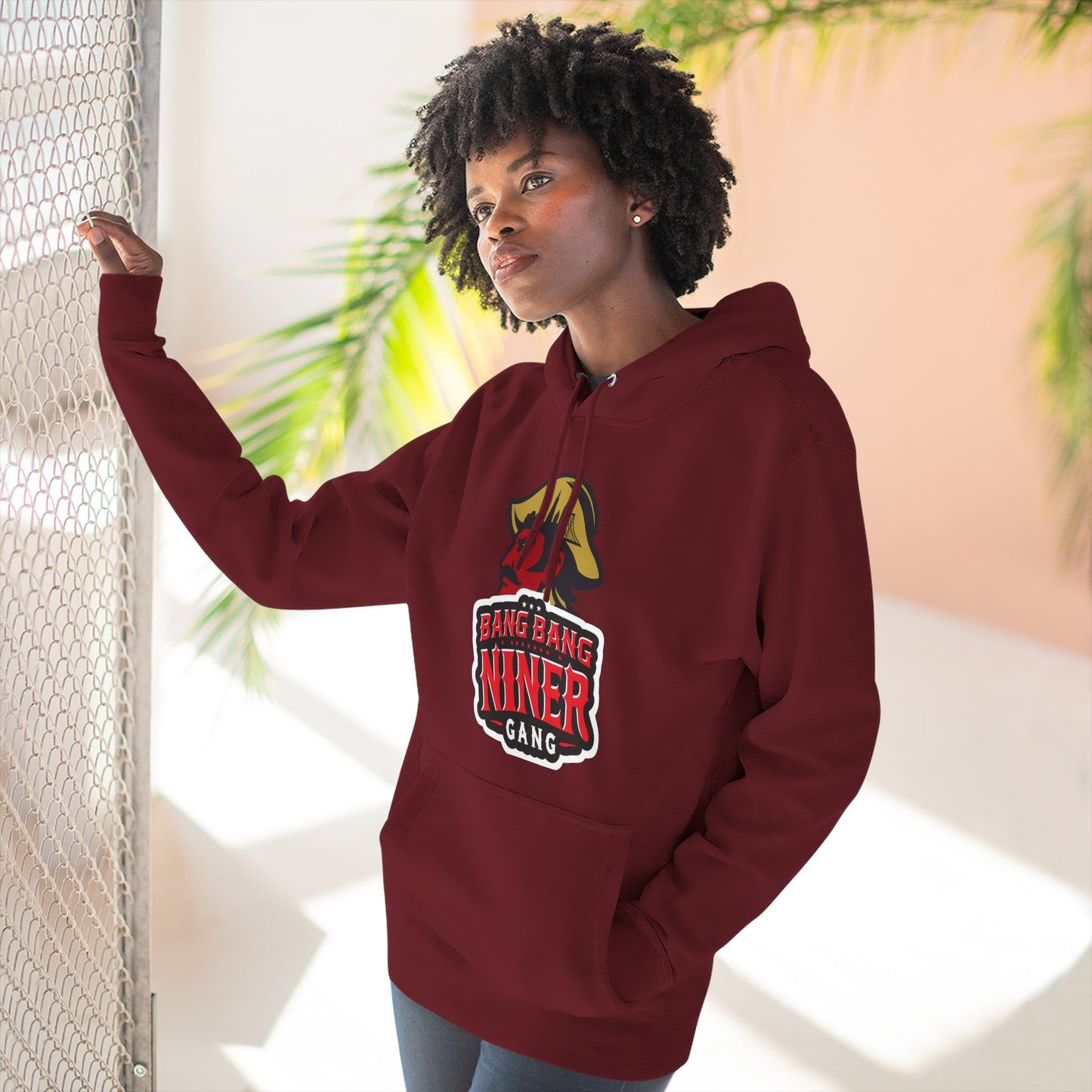 Niner Gang Logo Hoodie — 'Bang Bang Niner' Fleece Pullover