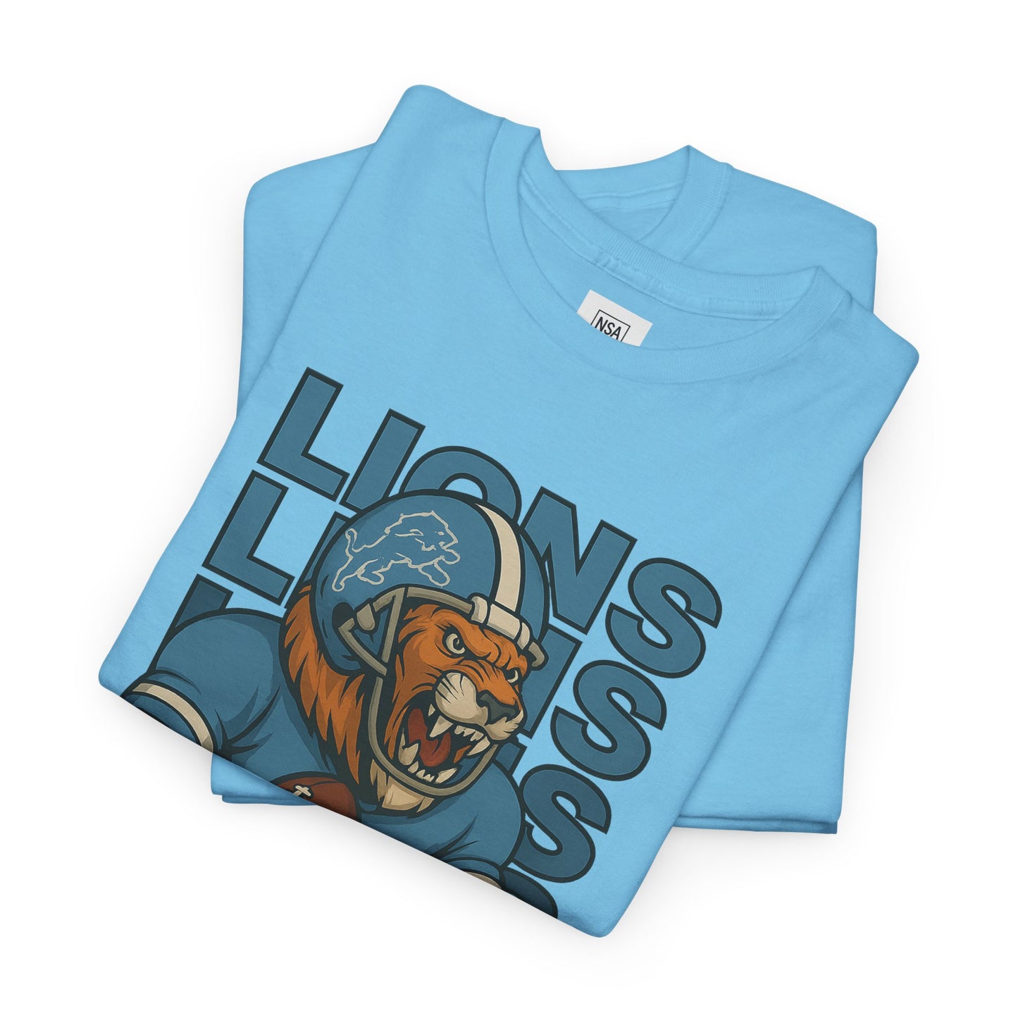 Lions Football Unisex Heavy Cotton Tee - Bold Graphic Tee for Fans