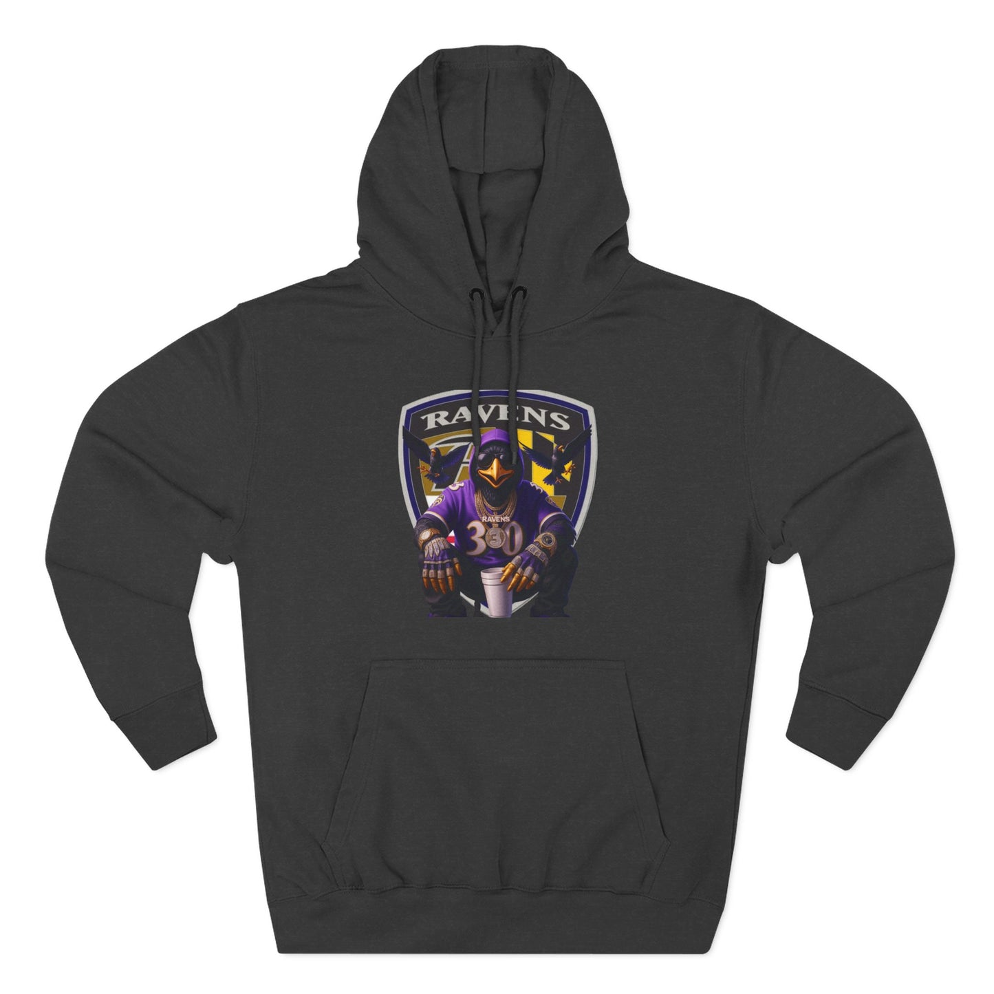 Ravens Three-Panel Fleece Hoodie