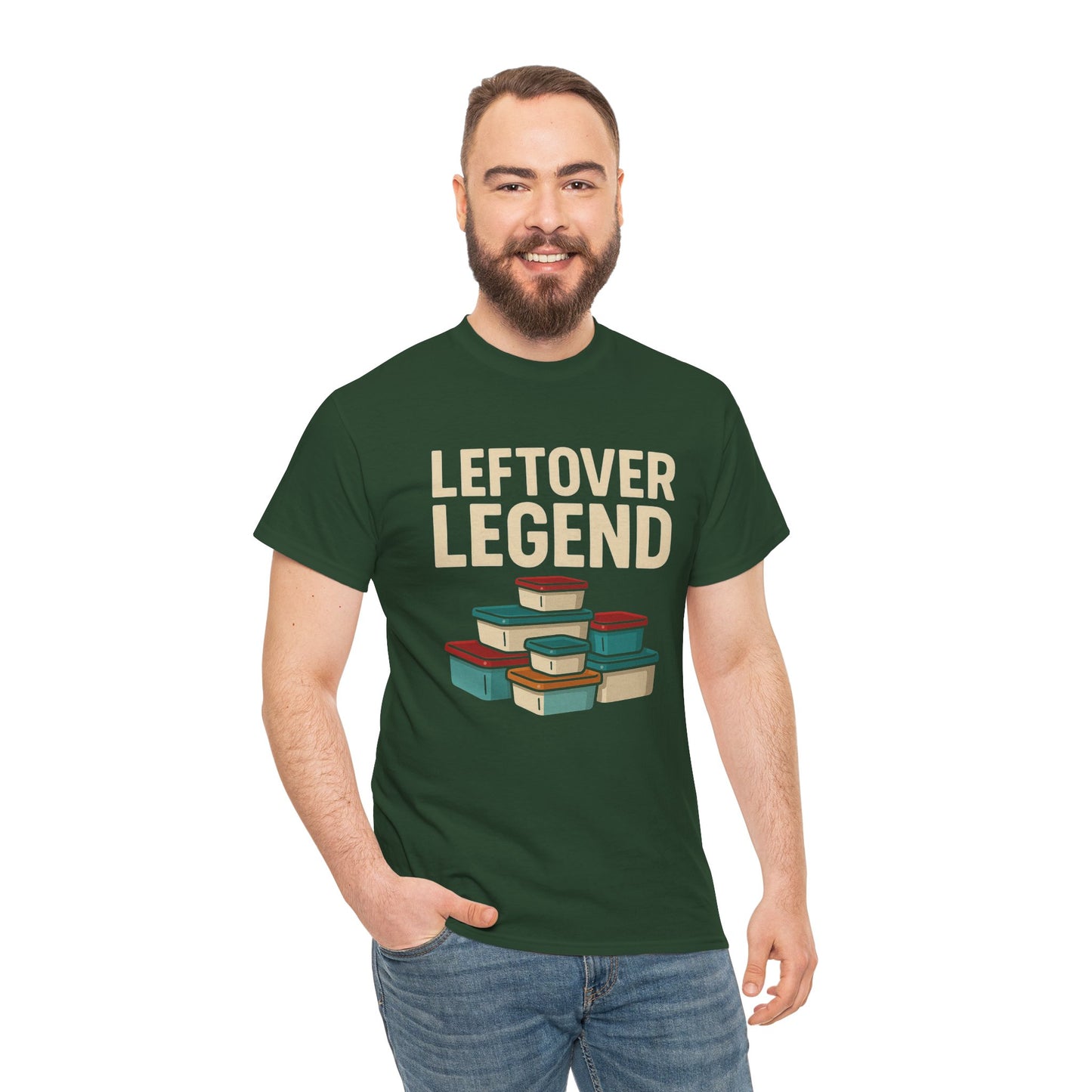 Leftover Legend Unisex Heavy Cotton Tee - Fun Foodie Shirt, Perfect for Meal Prep Lovers, Great Gift for Foodies, Casual Wear, Kitchen Humor