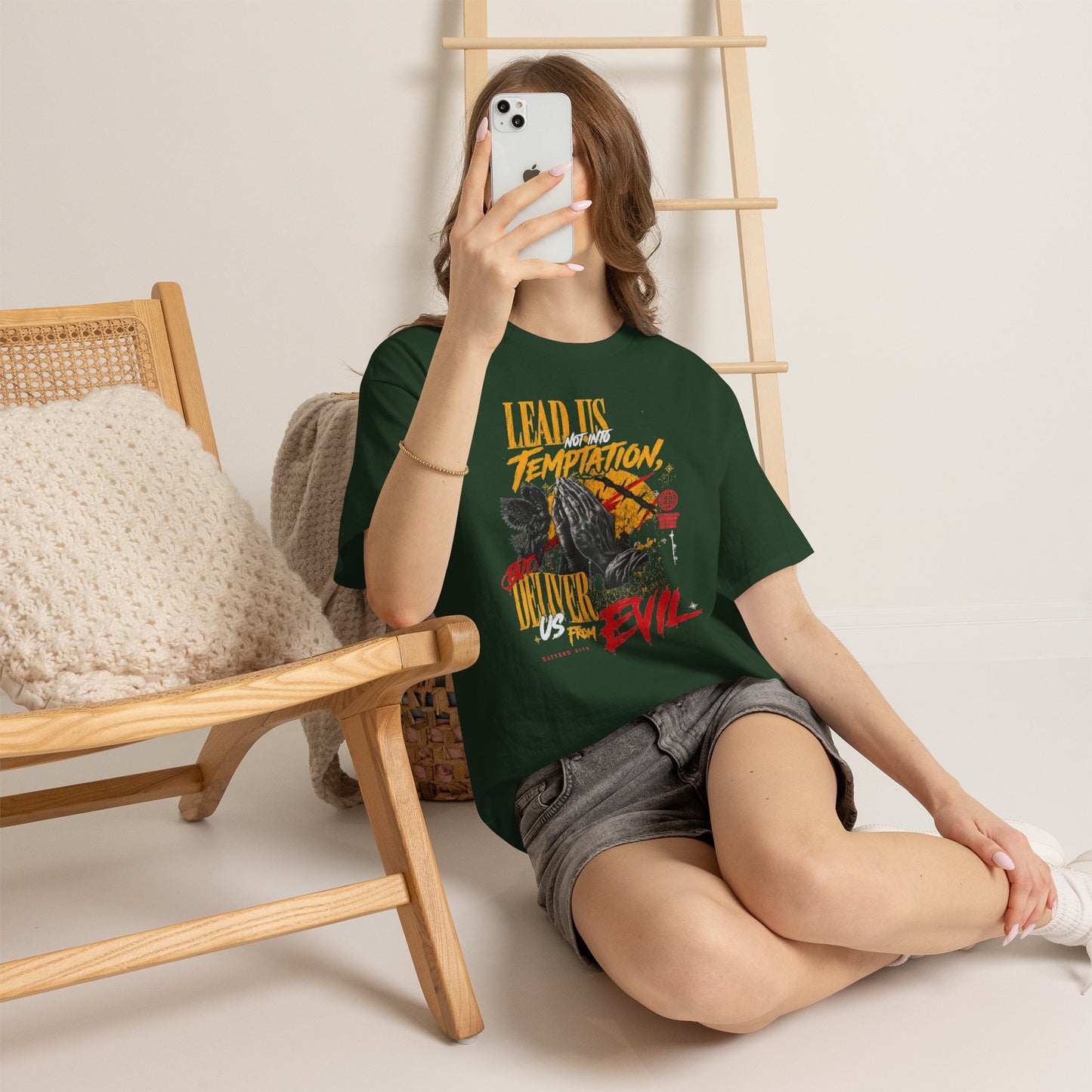 "Lead Us Not Into Temptation, Deliver Us From Evil" Graphic T-Shirt