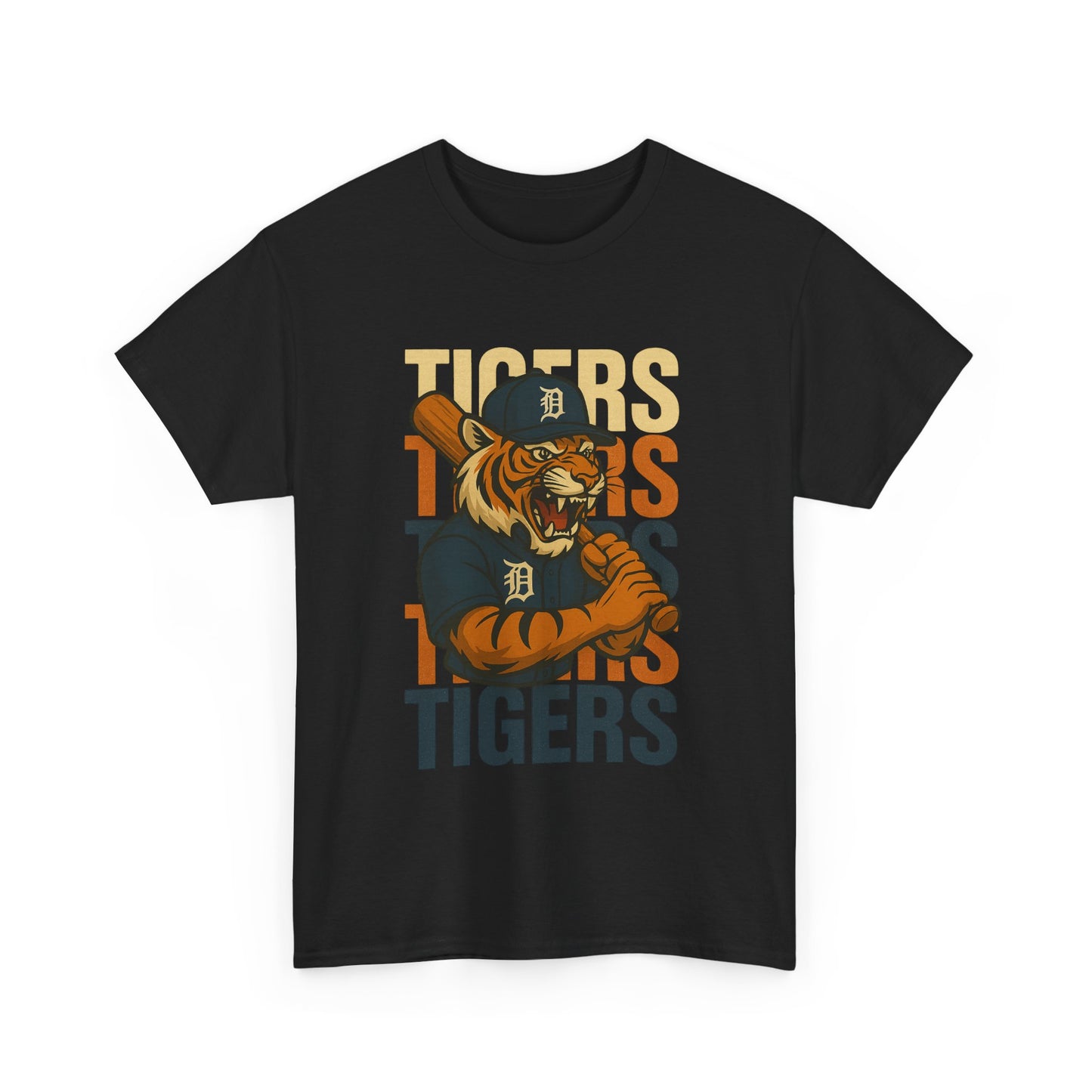 Vintage Tiger Graphic Unisex Heavy Cotton Tee - Perfect for Sports Fans