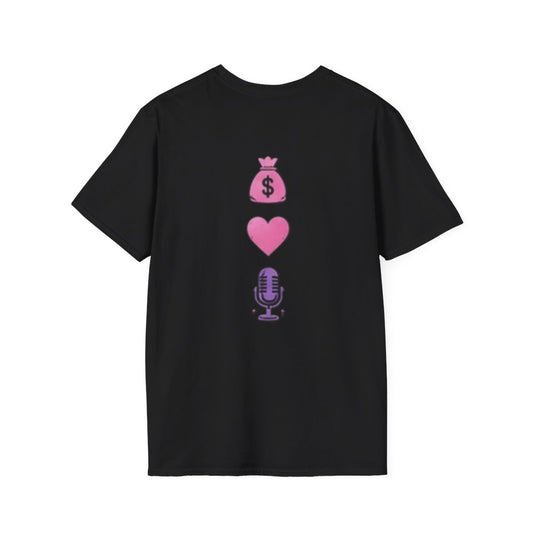 Sis Be Fareal Podcast T‑Shirt — Pink Microphone Heart Tee