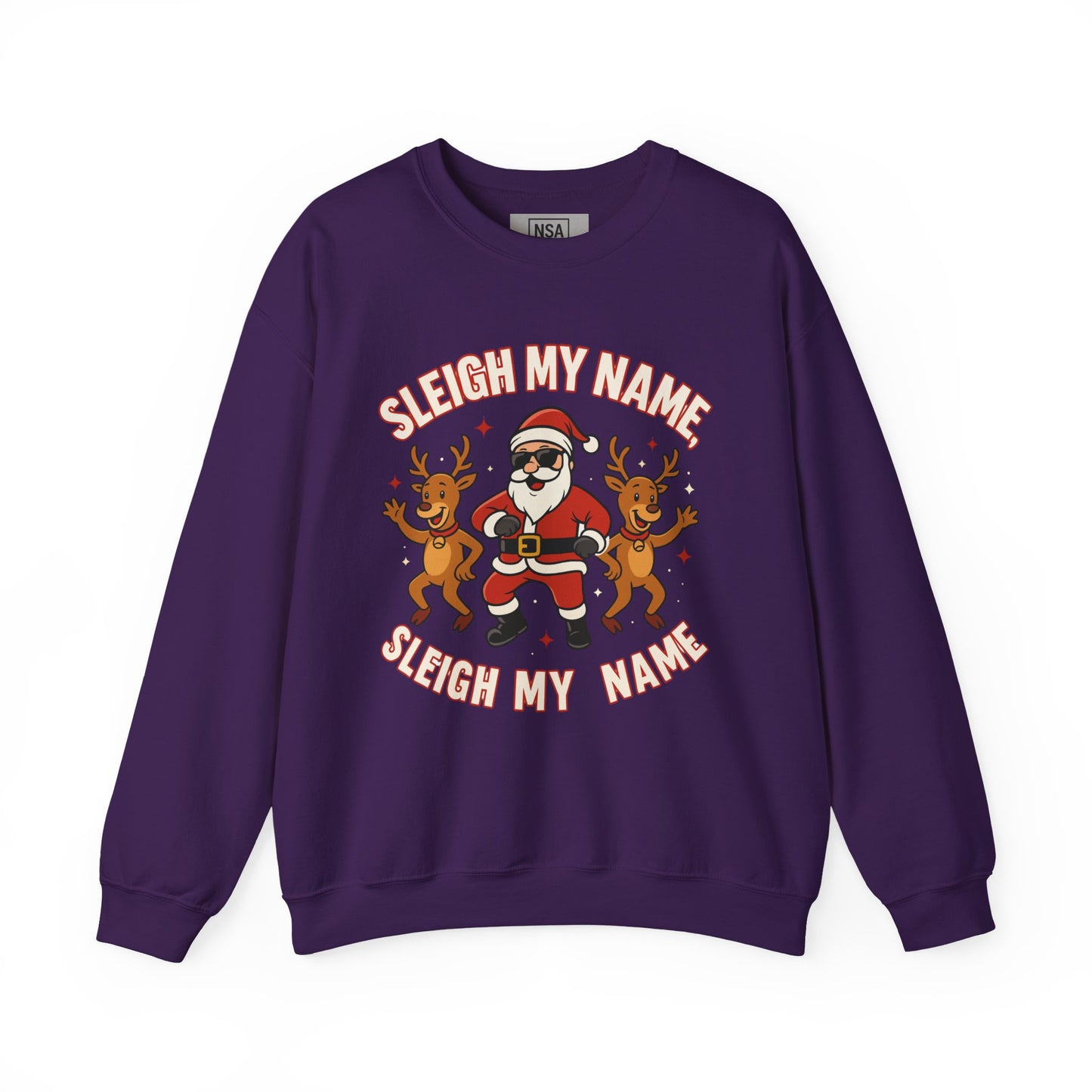 Santa Sleigh My Name Sweatshirt, Unisex Holiday Crewneck, Christmas Gift, Funny Sweatshirt, Cozy Winter Apparel