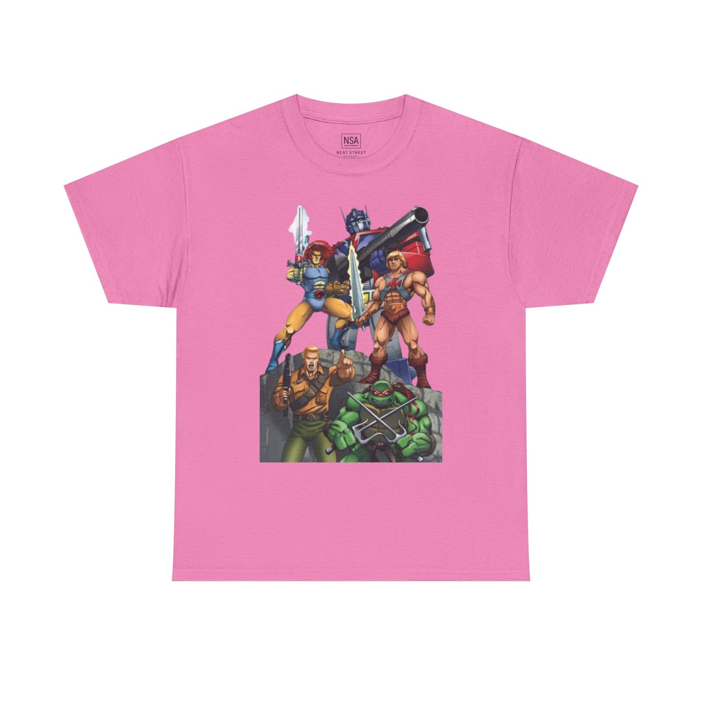 Vintage 80s Action Heroes Unisex Heavy Cotton Tee