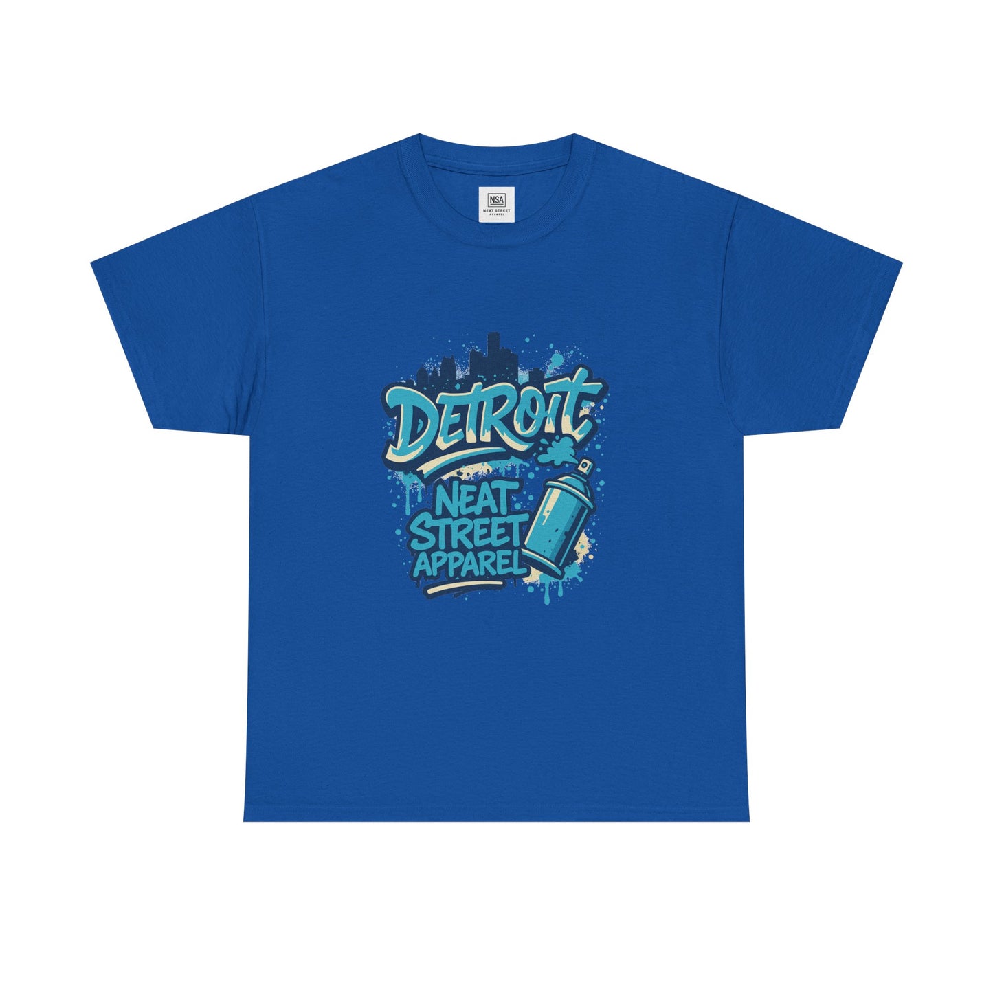 Detroit Street Art Unisex Heavy Cotton Tee - Urban Style Graphic T-Shirt