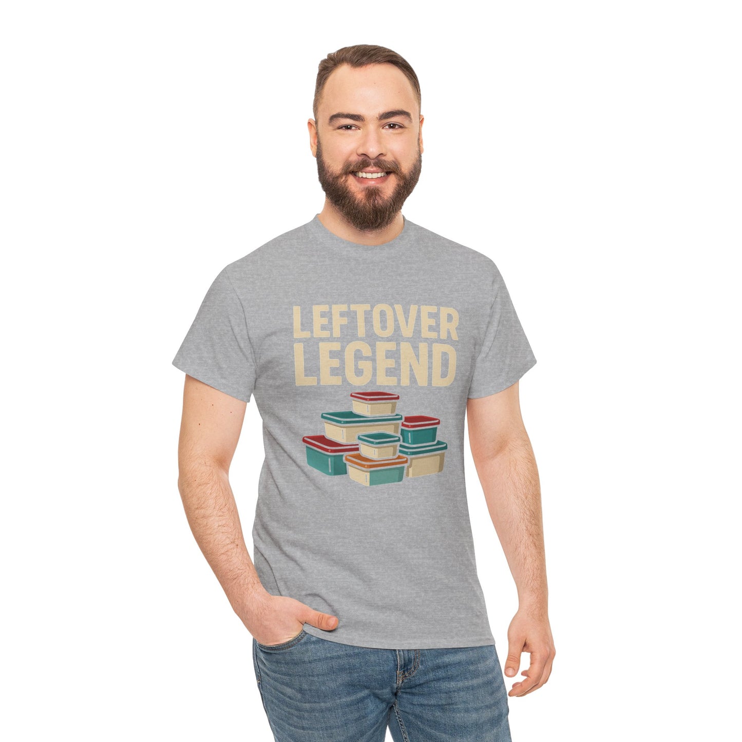 Leftover Legend Unisex Heavy Cotton Tee - Fun Foodie Shirt, Perfect for Meal Prep Lovers, Great Gift for Foodies, Casual Wear, Kitchen Humor