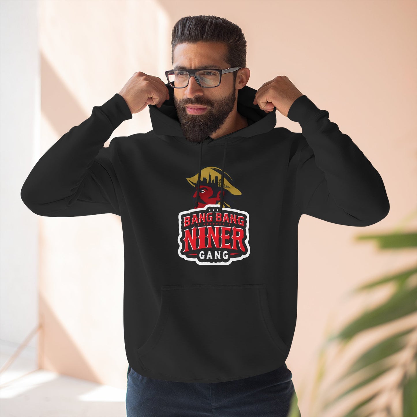 Niner Gang Logo Hoodie — 'Bang Bang Niner' Fleece Pullover