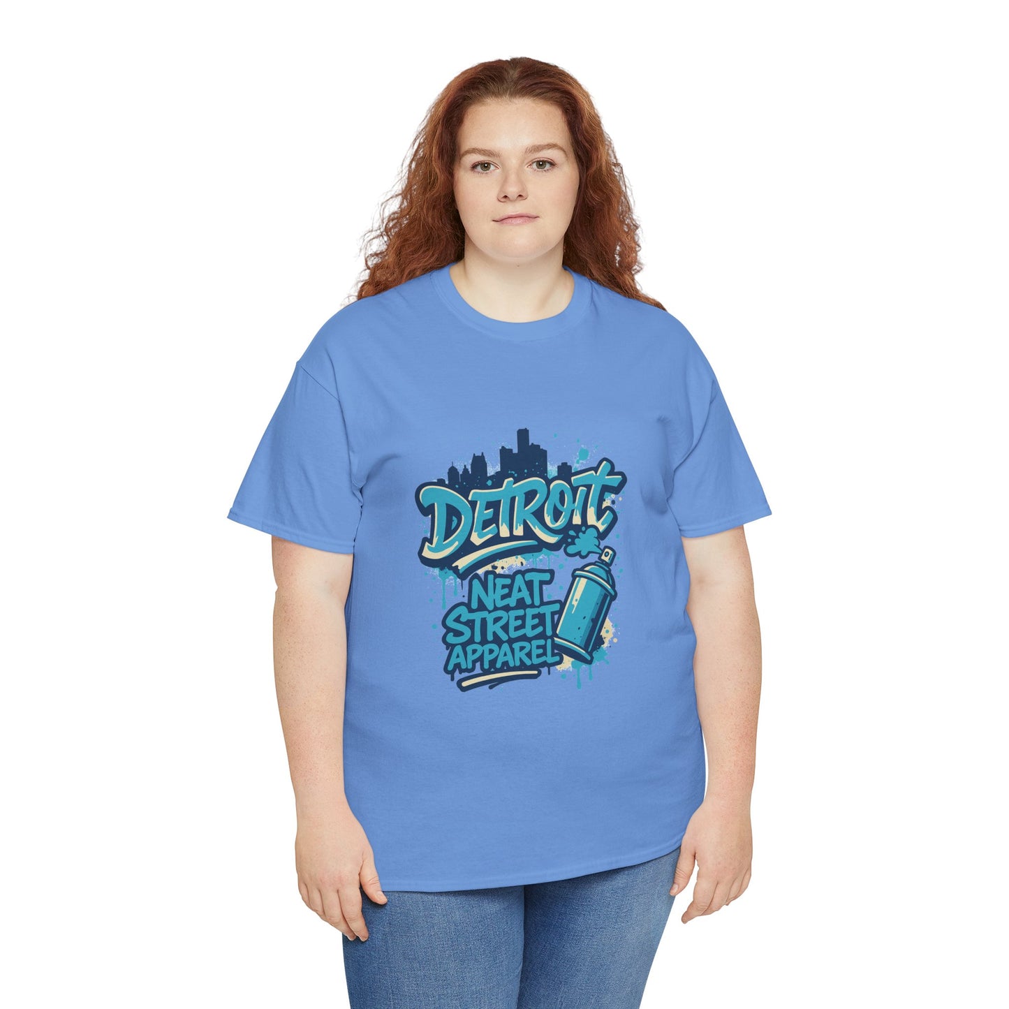 Detroit Street Art Unisex Heavy Cotton Tee - Urban Style Graphic T-Shirt