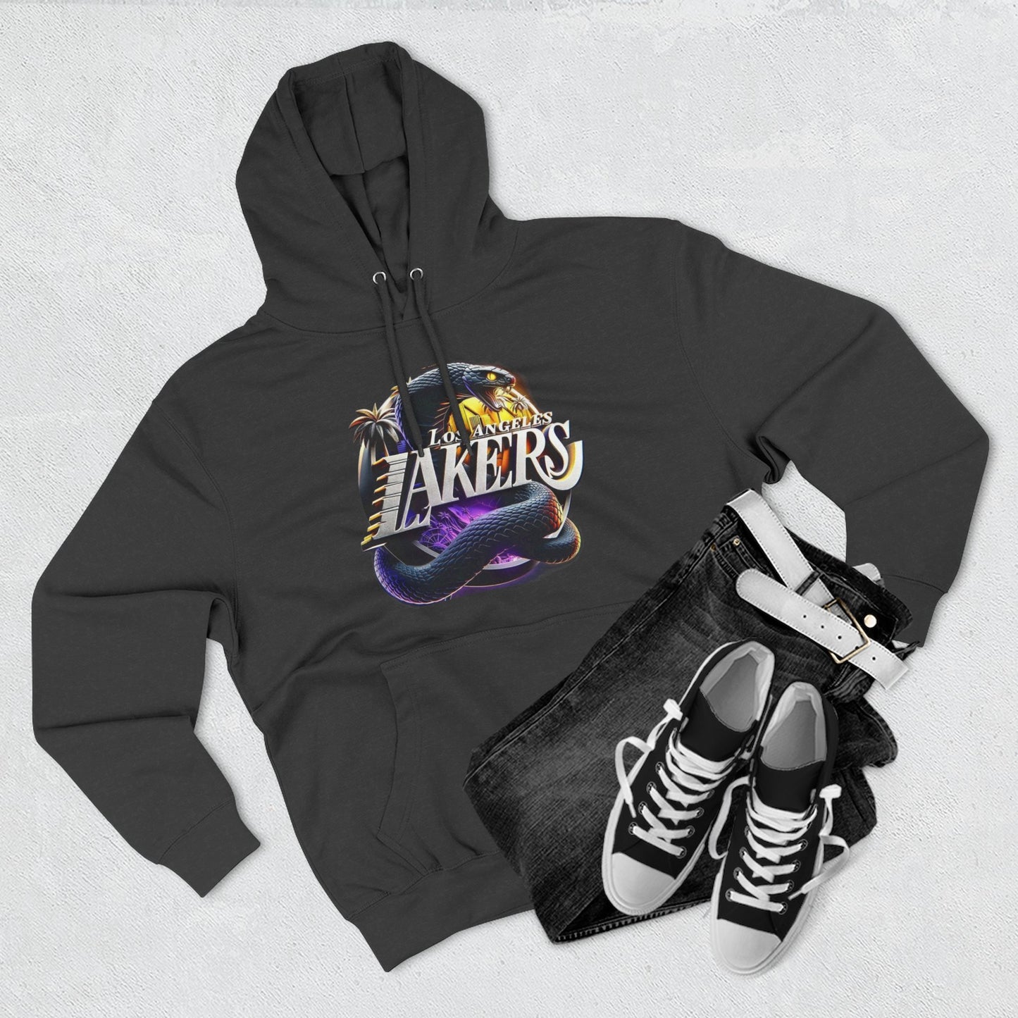 Hoodie — Retro Los Angeles Lakers Palm Logo Pullover