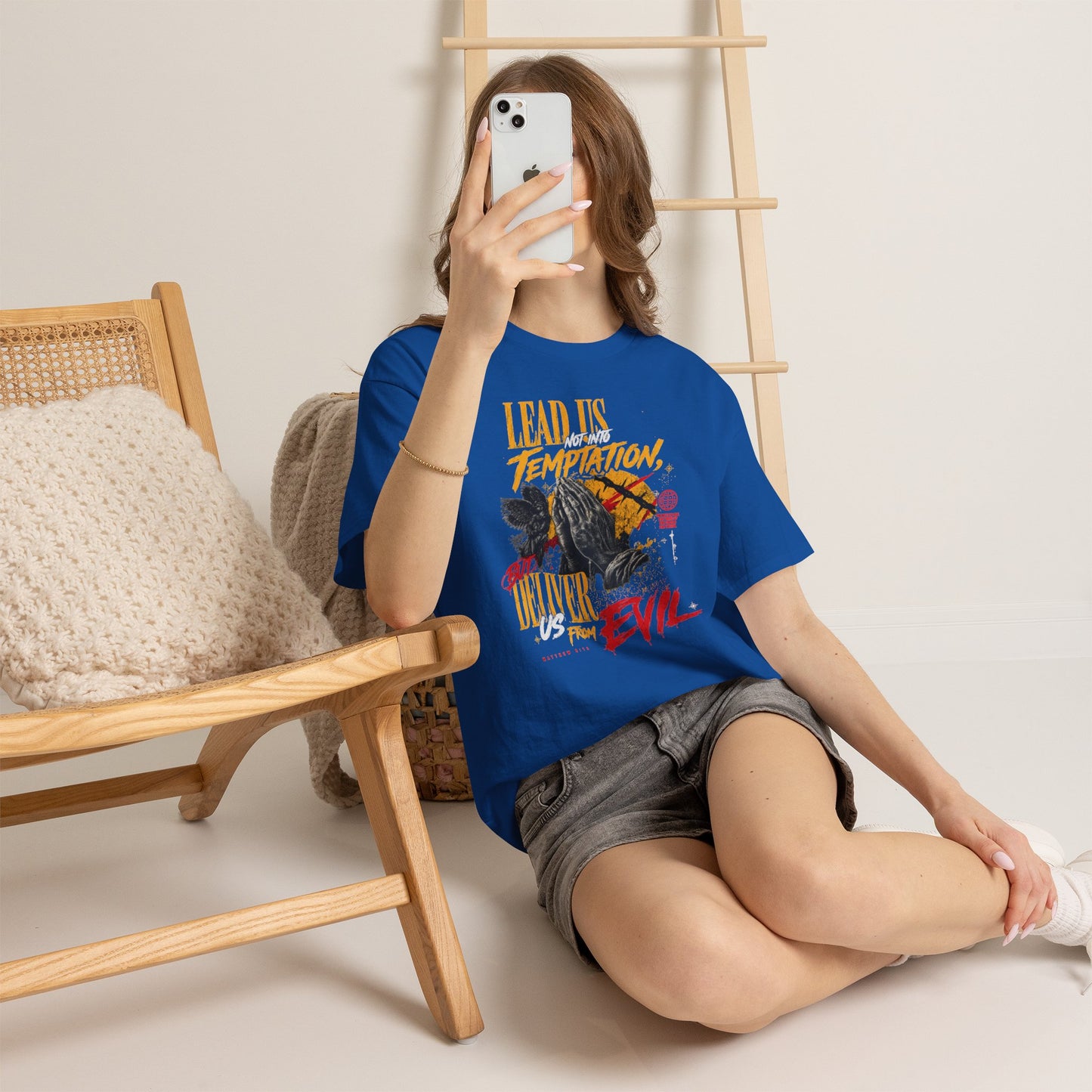 "Lead Us Not Into Temptation, Deliver Us From Evil" Graphic T-Shirt