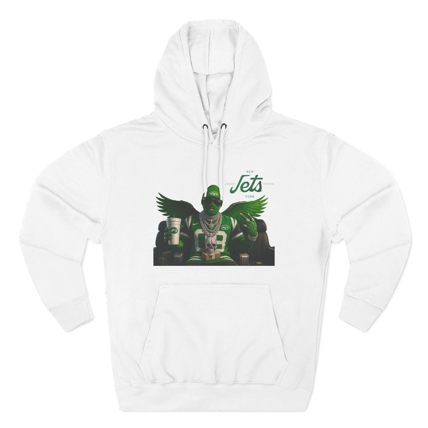 Jets Wings Hoodie — Green Football Fan Fleece Pullover
