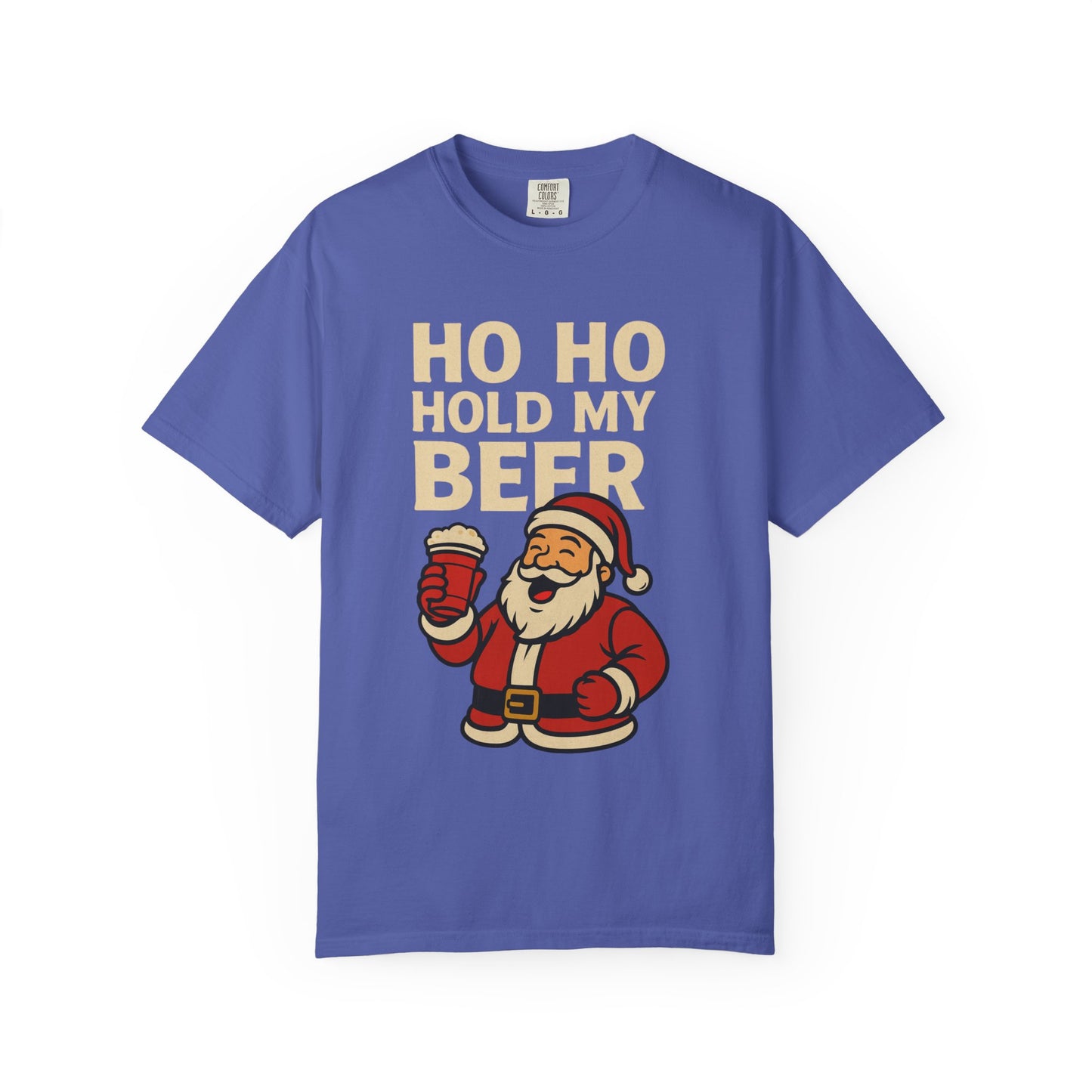 Funny Holiday T-Shirt with Santa: Ho Ho Hold my Beer