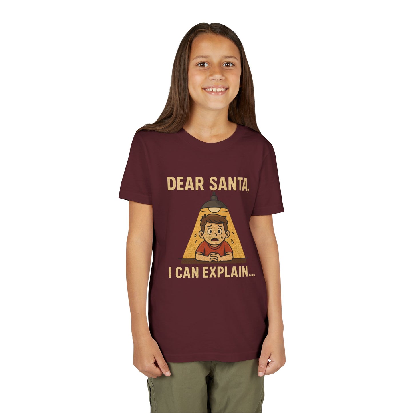 Youth Short Sleeve Tee - "Santa, I can Explain"