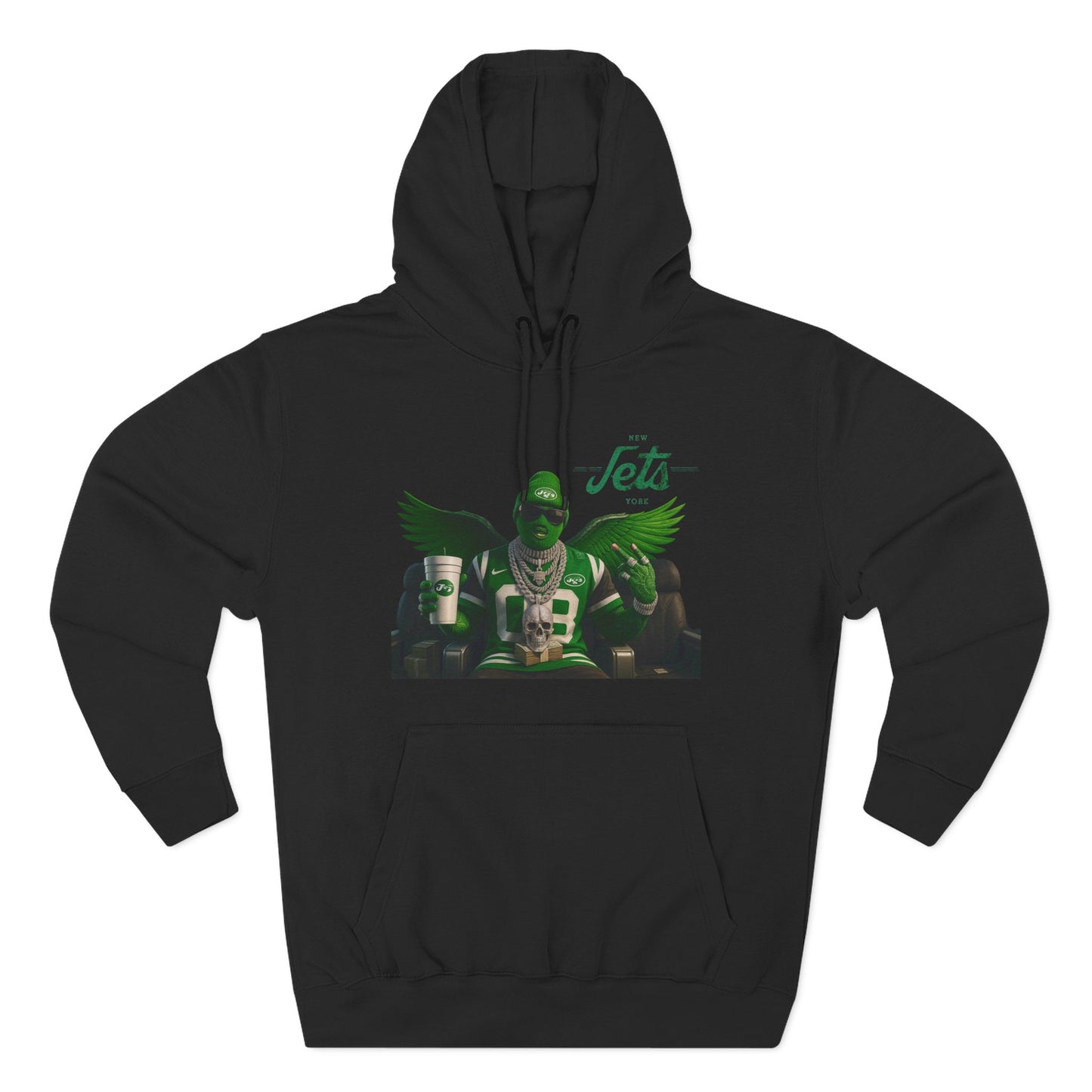 Jets Wings Hoodie — Green Football Fan Fleece Pullover