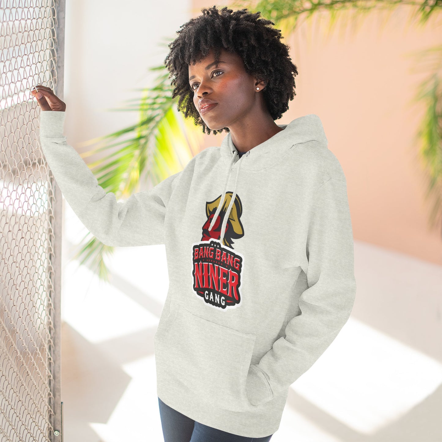 Niner Gang Logo Hoodie — 'Bang Bang Niner' Fleece Pullover