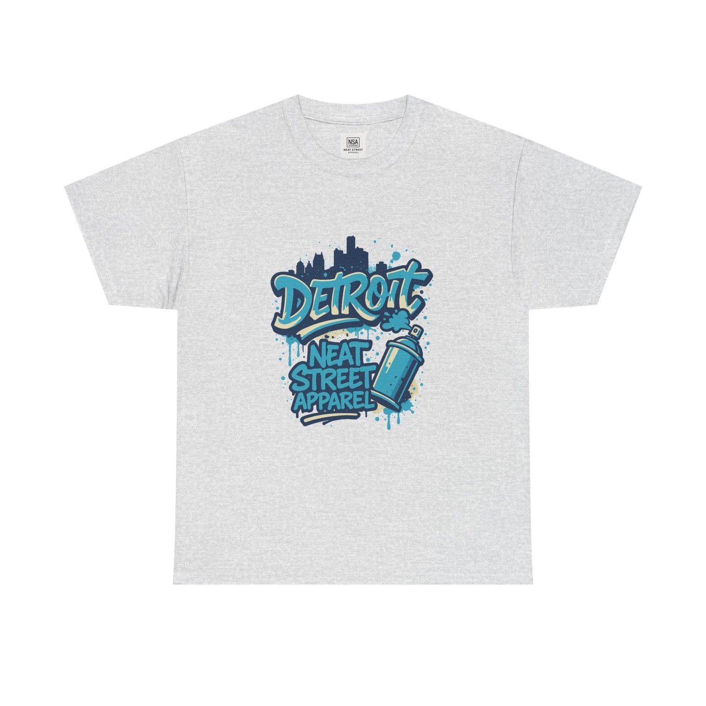 Detroit Street Art Unisex Heavy Cotton Tee - Urban Style Graphic T-Shirt