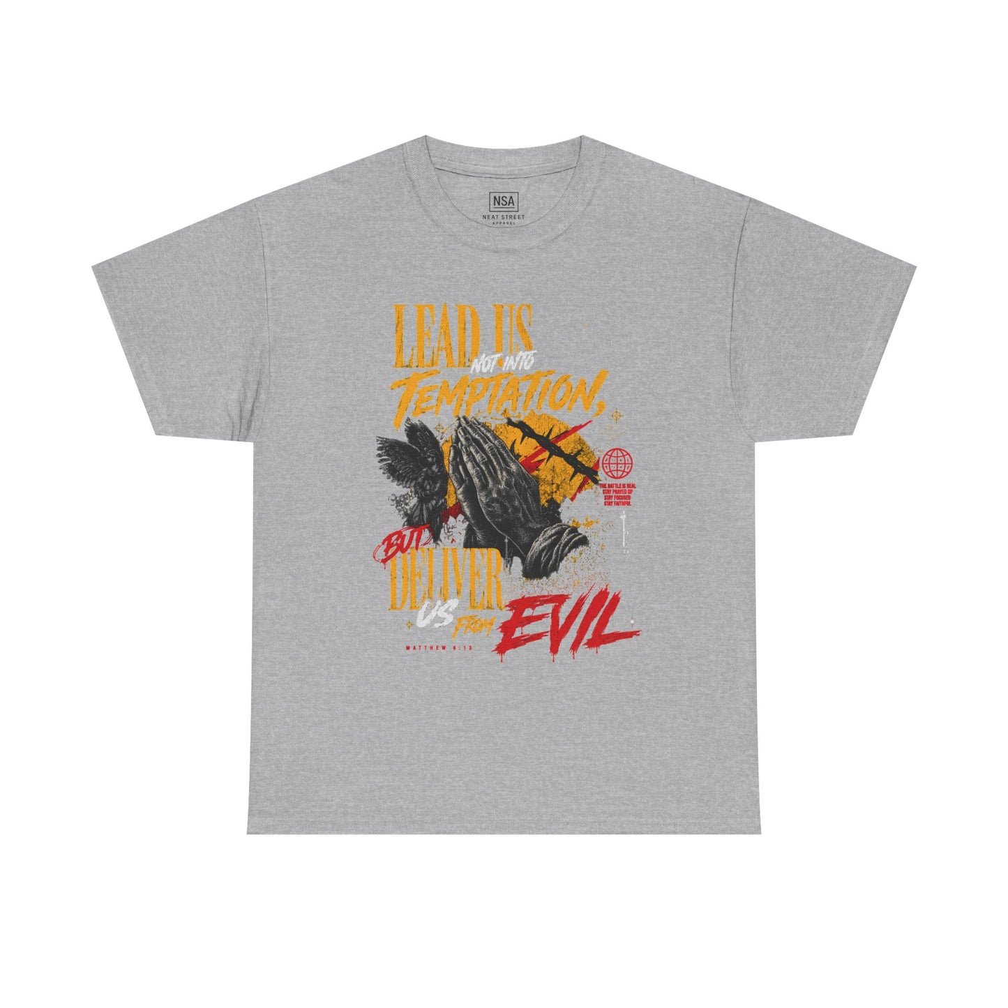 "Lead Us Not Into Temptation, Deliver Us From Evil" Graphic T-Shirt